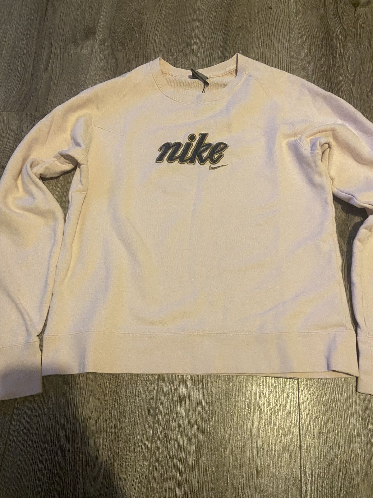Nike × Vintage vintage nike spellout baby pink sweatshirt Size US S / EU 44-46 / 1 - 1 Thumbnail