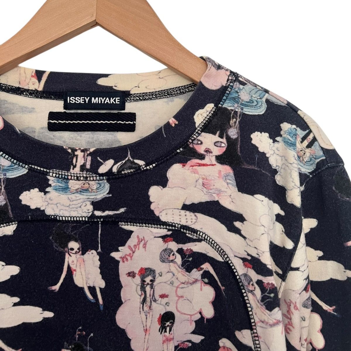 MIKIOSAKABE × AYA TAKANO アート 転写 ロング シャツ Issey Miyake × Japanese Brand Aya takano x issey miyake longsleeve