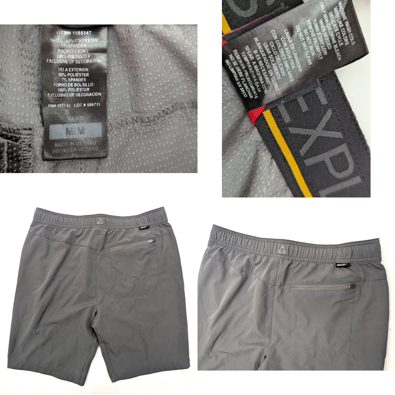Vintage Gerry Gray Lightweight Cargo Shorts Men 32 Inseam 10" Flat Front Front Zip Pockets Chino EUC Size US 32 / EU 48 - 8 Thumbnail