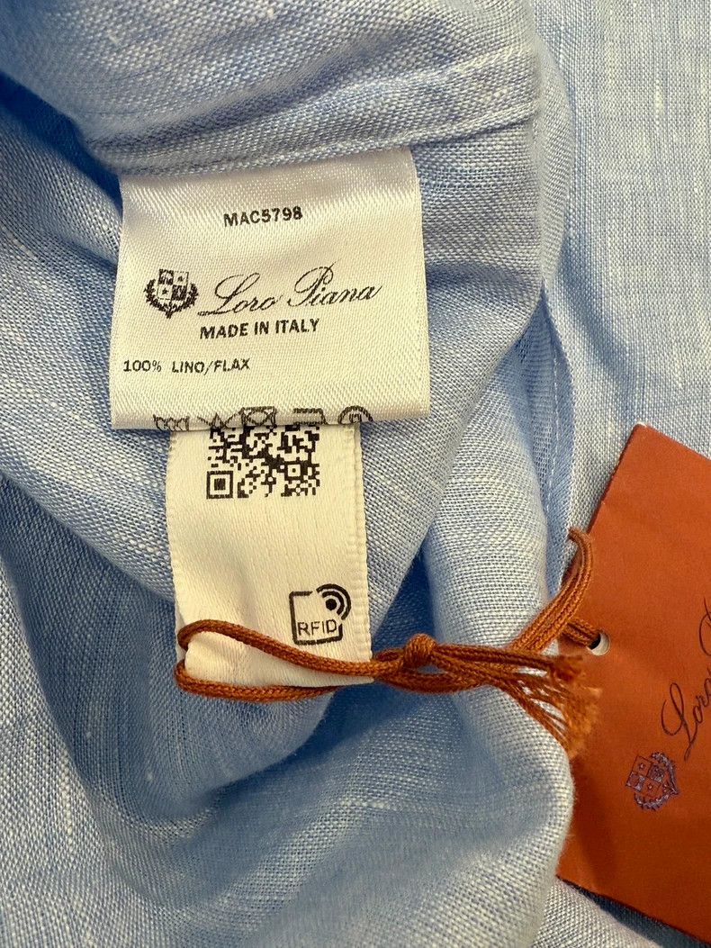 Loro Piana LORO PIANA Aloe linen shirt, dawn sky color Size US XXL / EU 58 / 5 - 6 Thumbnail