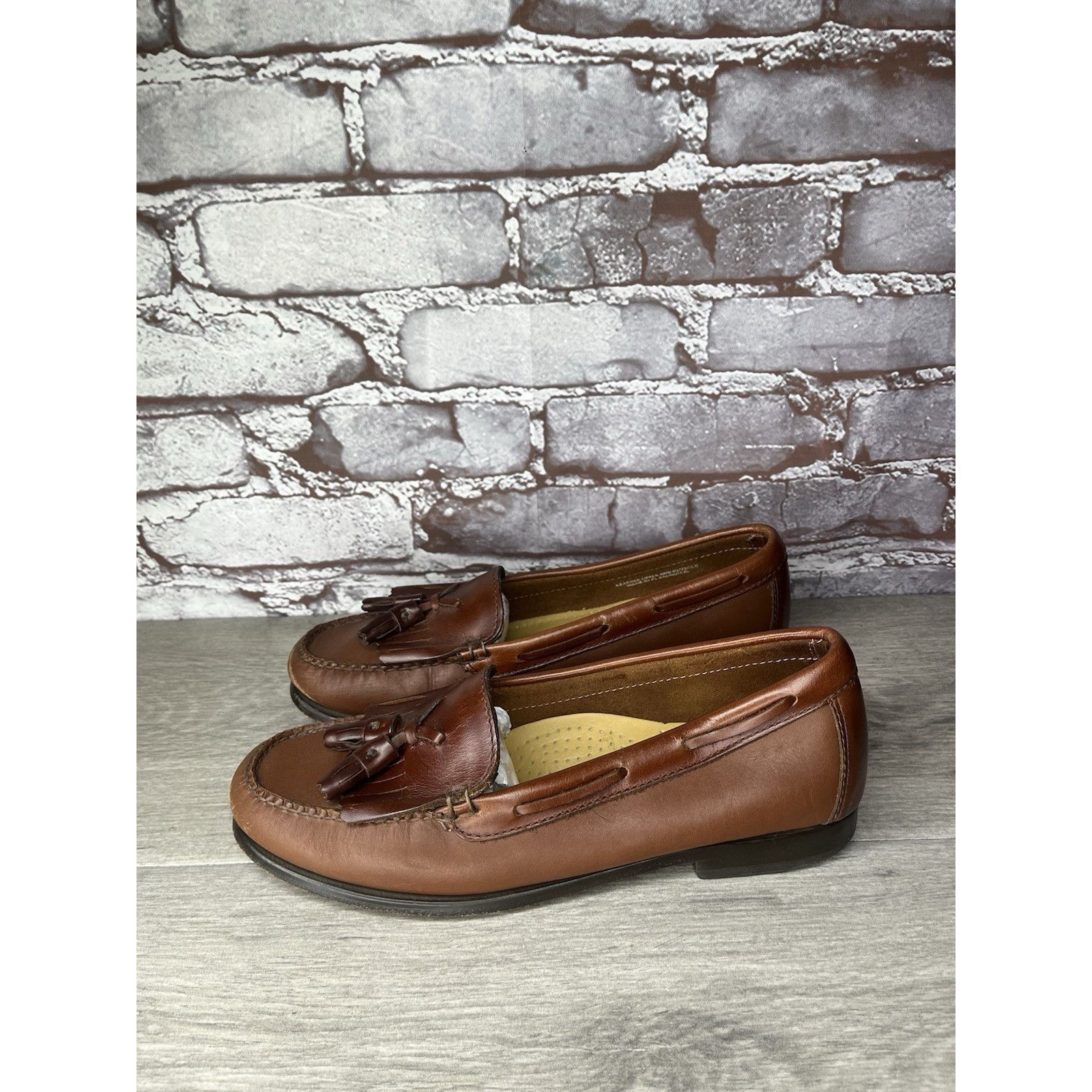 Bass GH BASS Jackie Brown Leather Kiltie Tasseled Slip-On Loafers Size US 7.5 / IT 37.5 - 18 Thumbnail