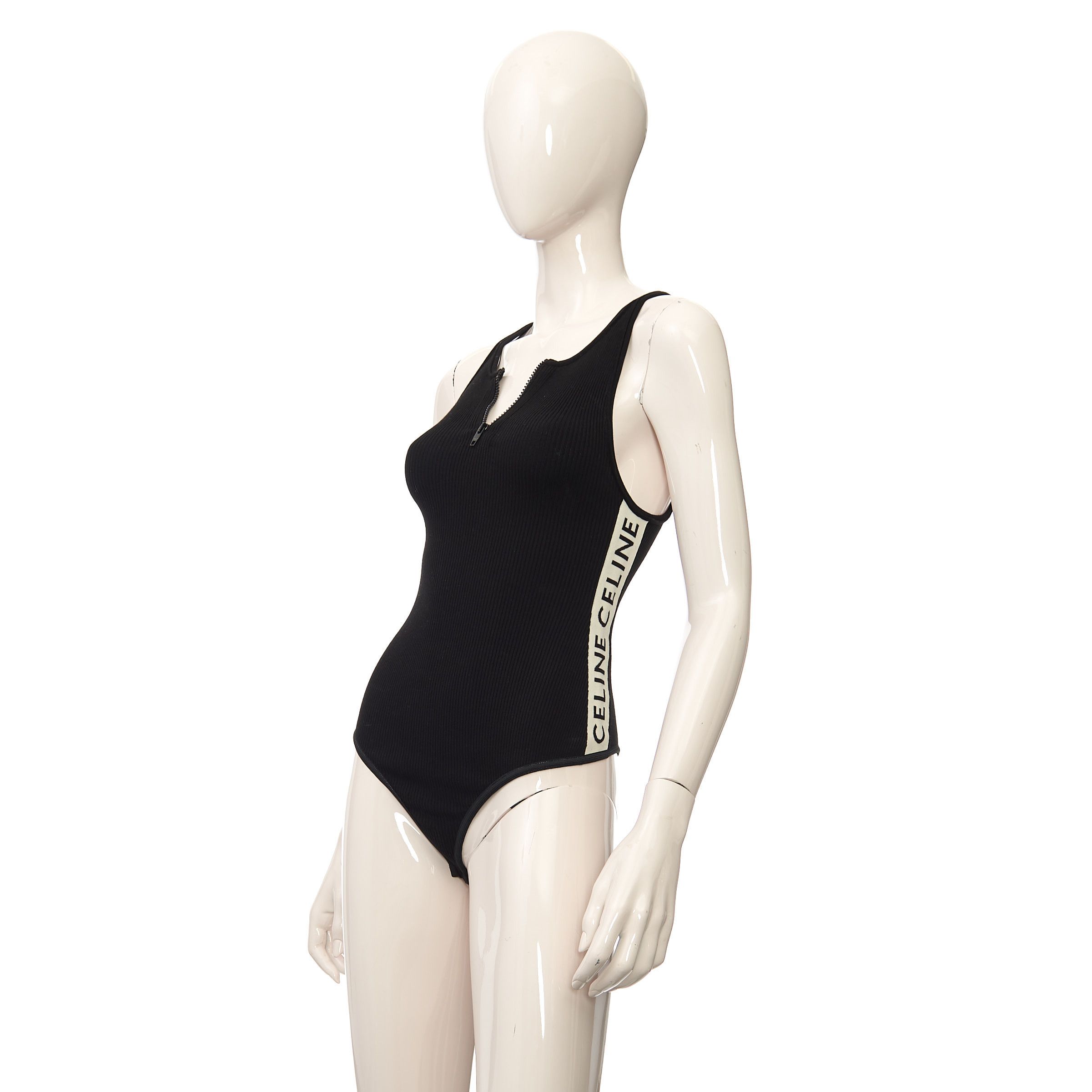 Celine Black Celine Athletic Knit Zipped Bodysuit Size M / US 6-8 / IT 42-44 - 2 Thumbnail