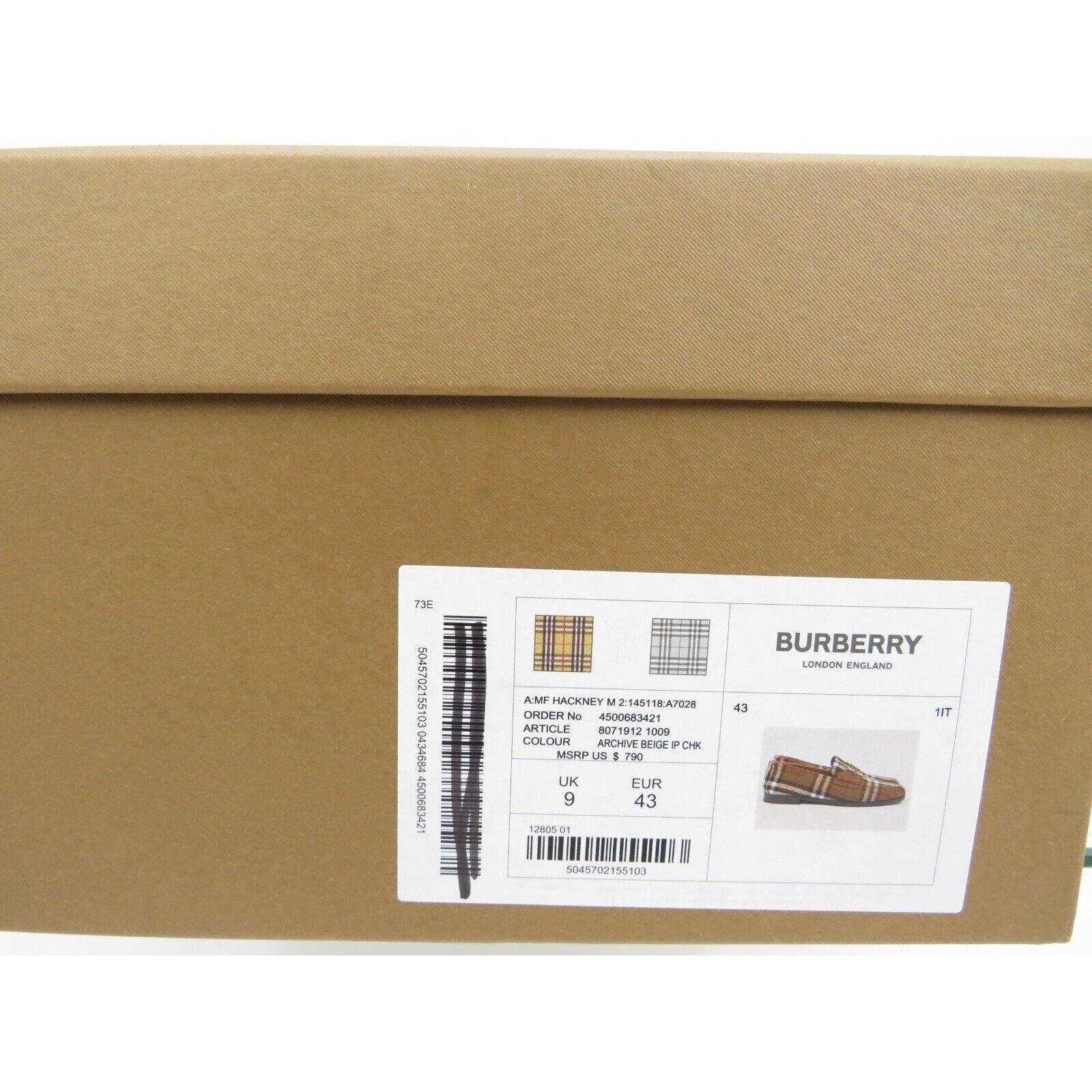 Burberry HACKNEY BEIGE CHECK WOOL PENNY LOAFERS 43 US 10 ITALY Size US 10 / EU 43 - 14 Thumbnail