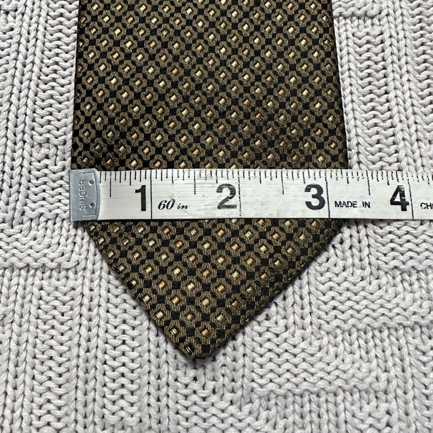 Vintage Vintage Gimbels bronze geometric print silk tie Size ONE SIZE - 5 Thumbnail