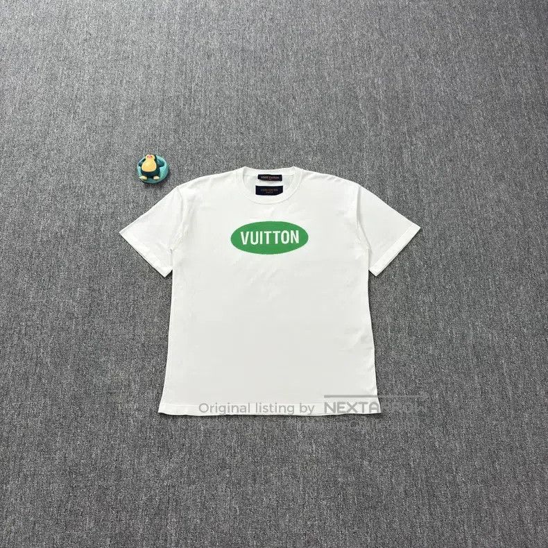Louis Vuitton Louis Vuitton White and green slogan knitted short sleeve Size US M / EU 48-50 / 2 - 1 Thumbnail