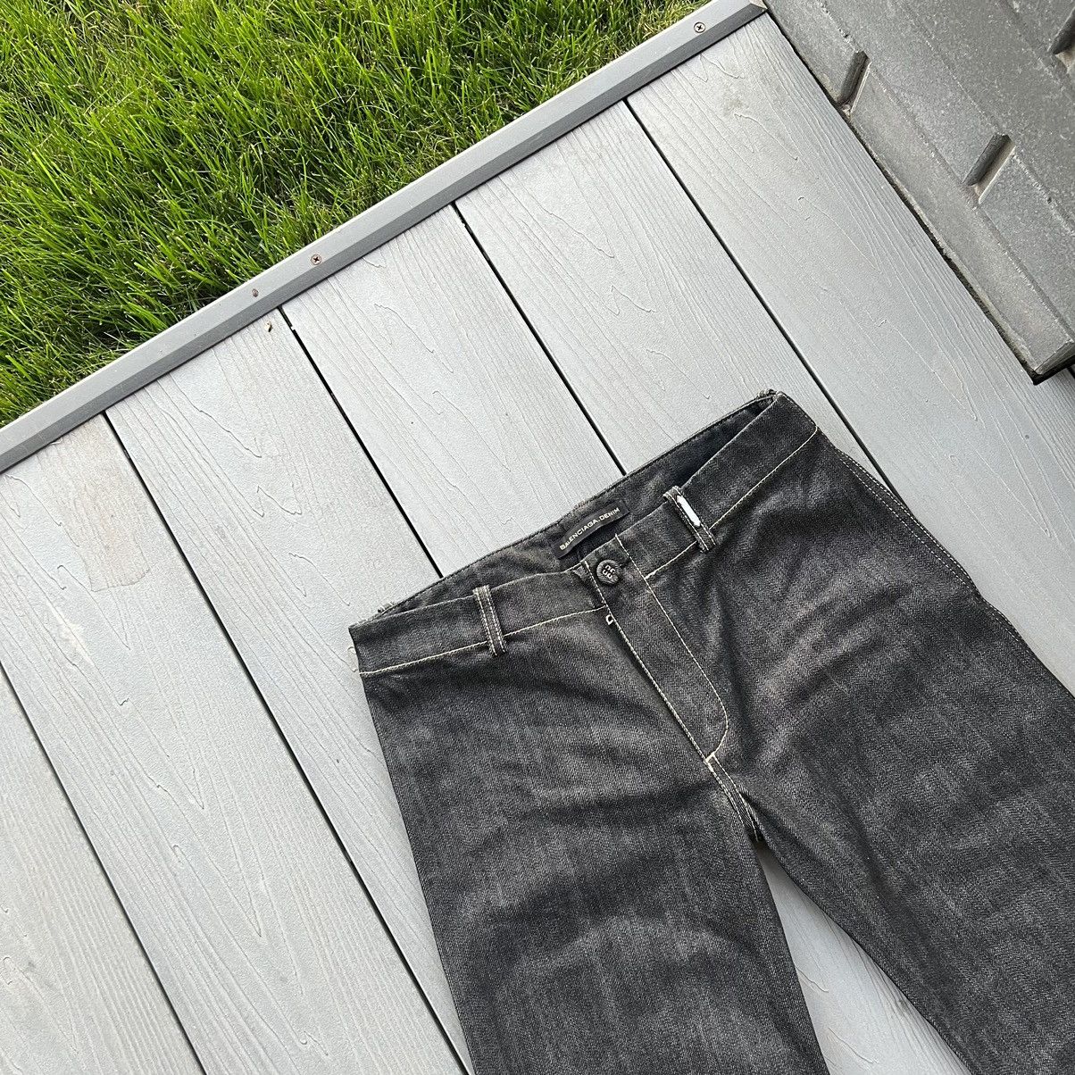 Balenciaga × Japanese Brand BALENCIAGA Denim Black Flared Low Rise Jeans 27 Size 27" / US 4 / IT 40 - 3 Thumbnail