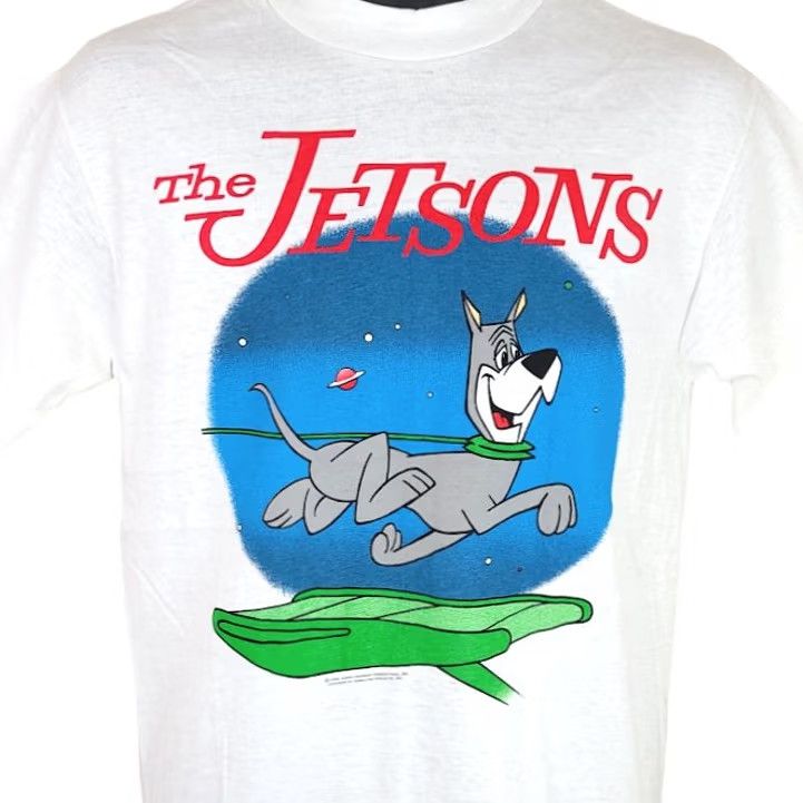 Hanes VINTAGE The Jetsons T Shirt 90s Astro George Hanna Barbera Made In USA Mens Medium White T-Shirt Size US M / EU 48-50 / 2 - 2 Thumbnail