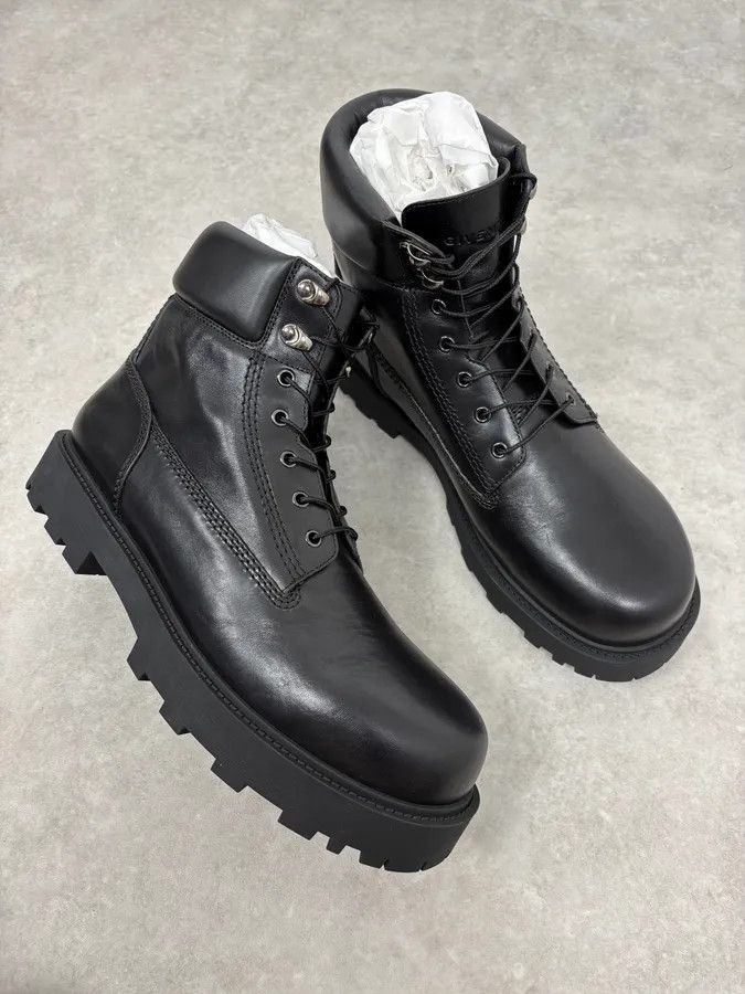 Givenchy Givenchy 4G Storm Calf Leather Black Lace Up Boots Size US 13 / EU 46 - 5 Thumbnail