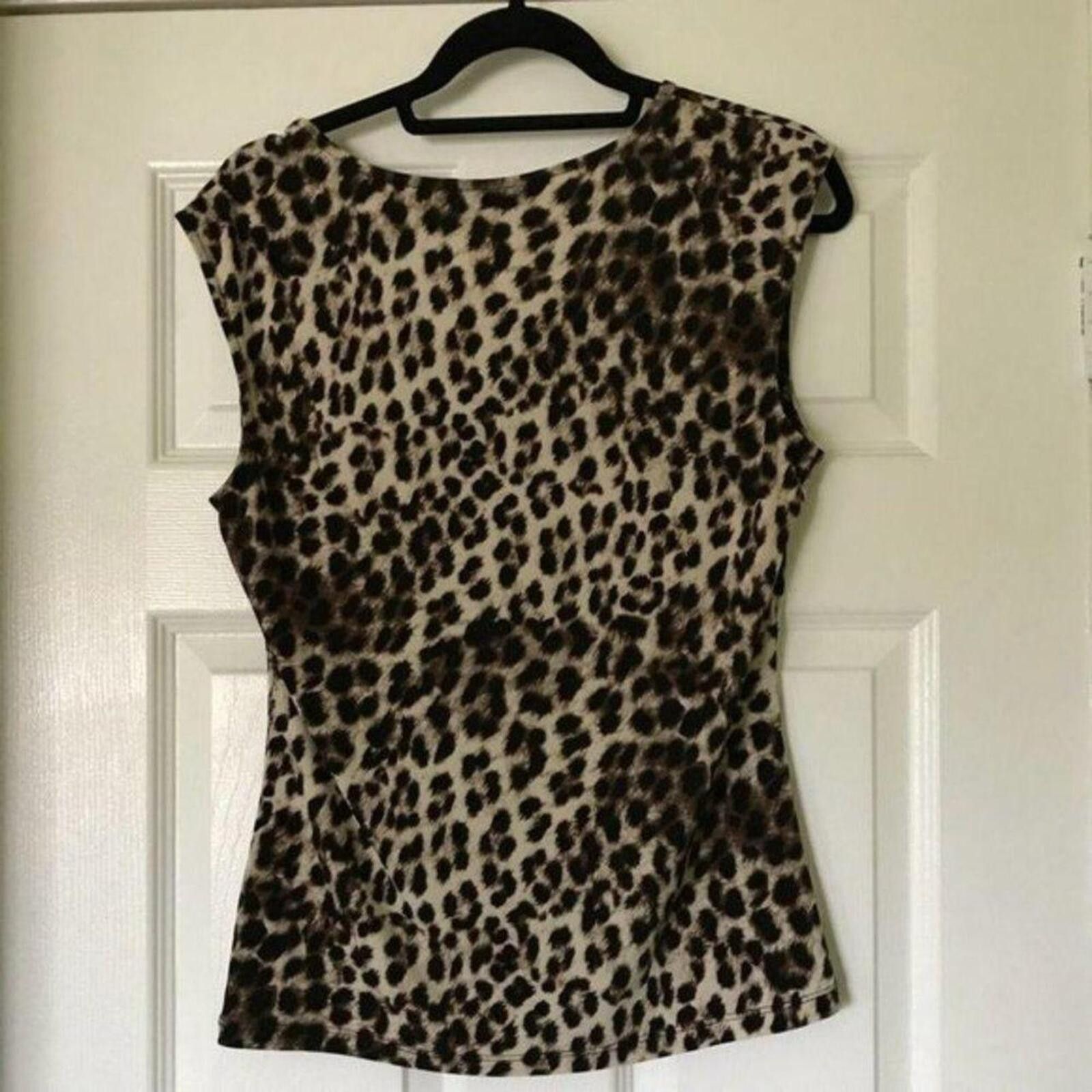 Style & Co Style & Co. Women's Leopard Print Sleeveless Top Size Large Size L / US 10 / IT 46 - 3 Thumbnail