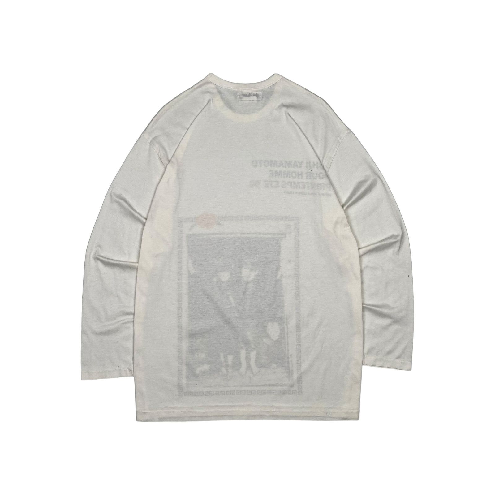 Yohji Yamamoto Yohji Yamamoto Pour Homme White Long Sleeve Tee SS96 Size US M / EU 48-50 / 2 - 2 Thumbnail