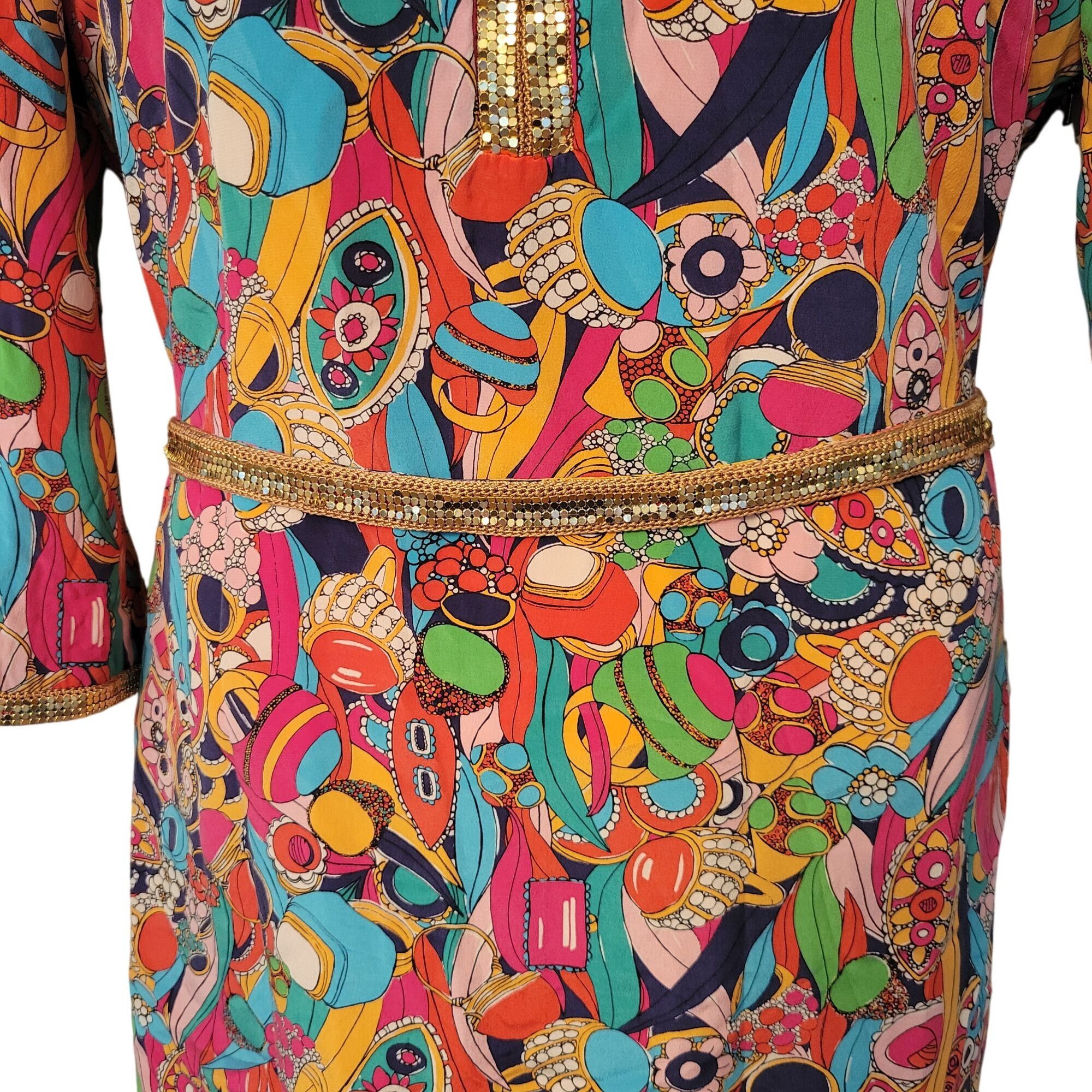 Lilly Pulitzer Lilly Pulitzer Tunic Dress 14 Gold Sequin Trim SHANNON Bling Size XL / US 12-14 / IT 48-50 - 10 Thumbnail