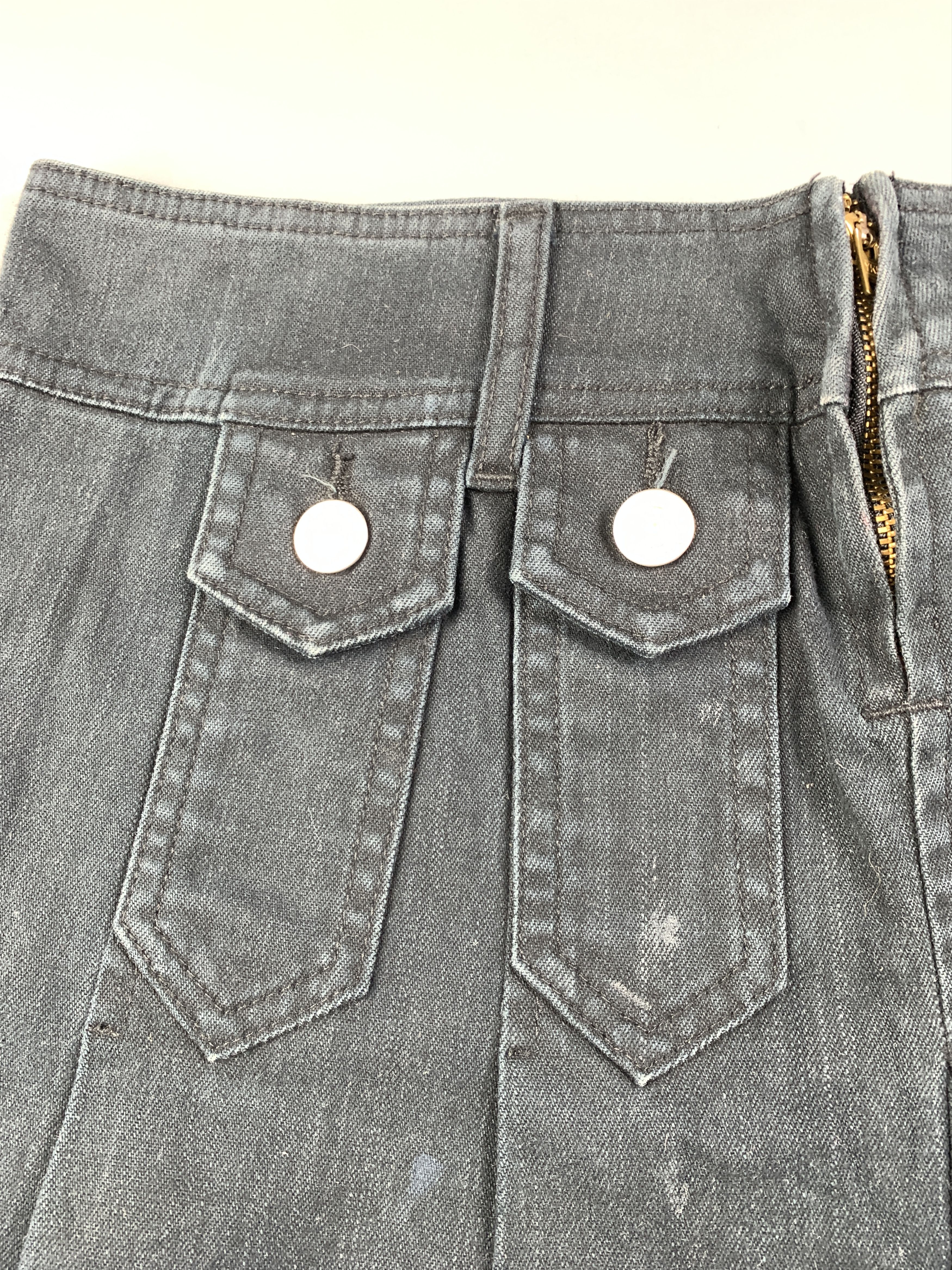 Japanese Brand GF Jeans Black Pleated Pocket Zip Mini Skirt (30) Size 30" / US 8 / IT 44 - 5 Thumbnail