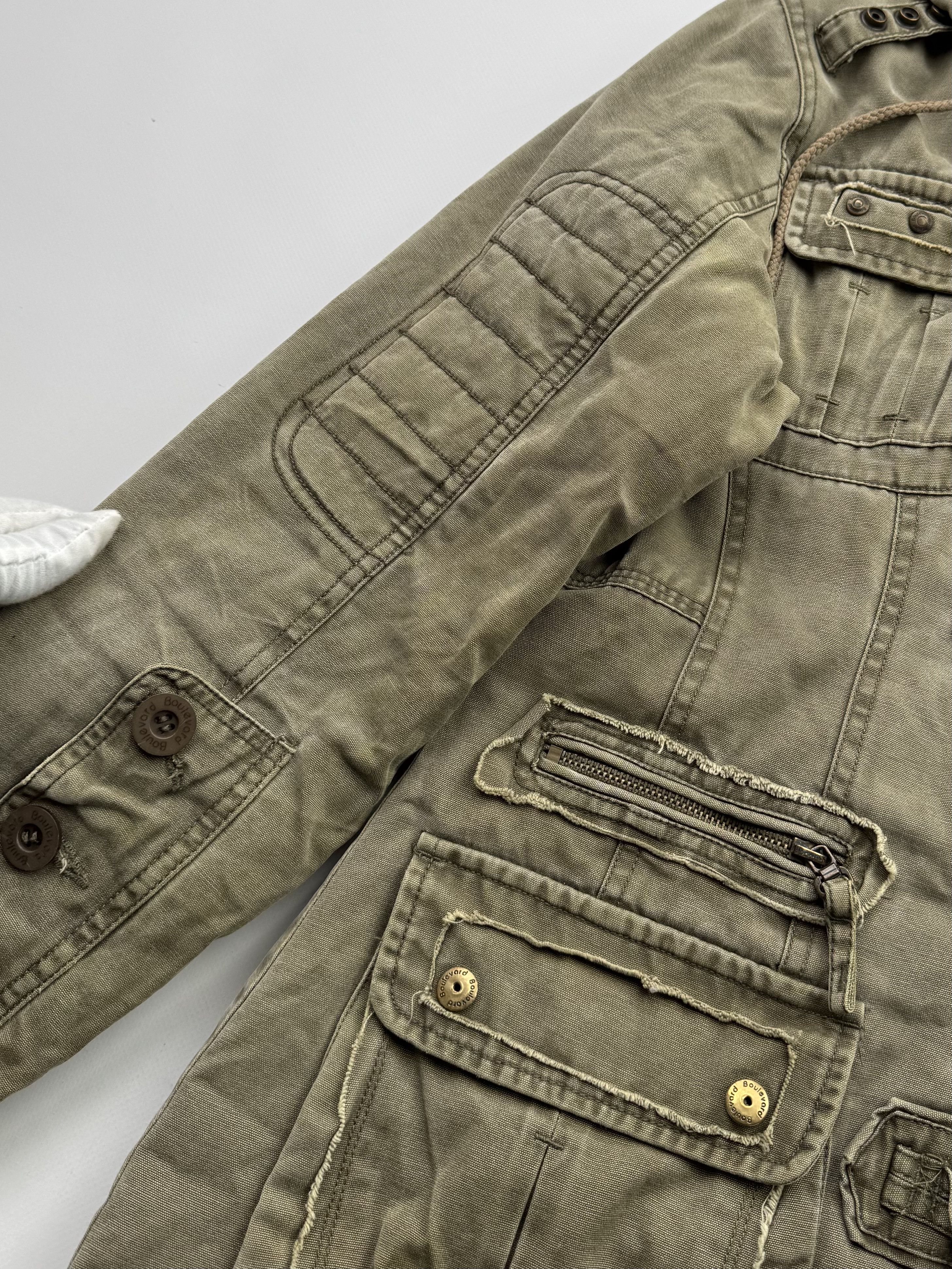 Vintage Vintage Washed Hooded Jacket With Many Details B344(V158)E2 Size XS / US 0-2 / IT 36-38 - 3 Thumbnail