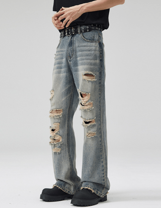 Japanese Brand American baggy retro ripped flared jeans Size US 32 / EU 48 - 2 Thumbnail