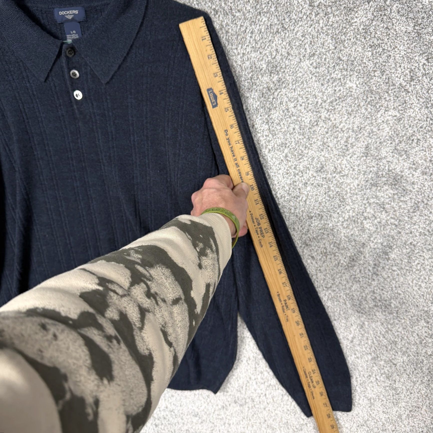 Dockers VINTAGE Dockers Polo Sweater Blue L Men Pullover Knit Size US L / EU 52-54 / 3 - 3 Thumbnail