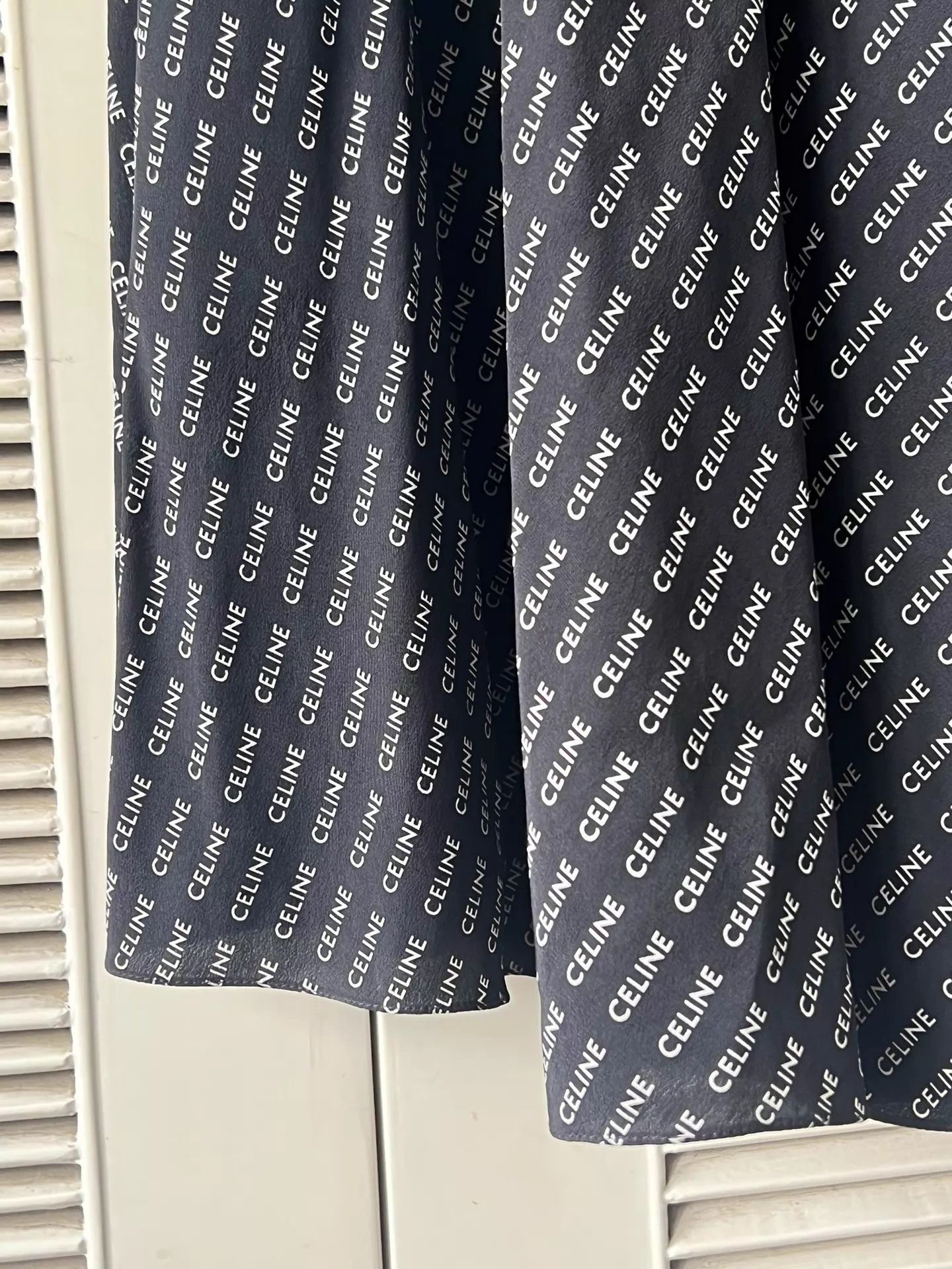 Celine Celine silk dress 38 classic logo print Size S / US 4 / IT 40 - 4 Thumbnail