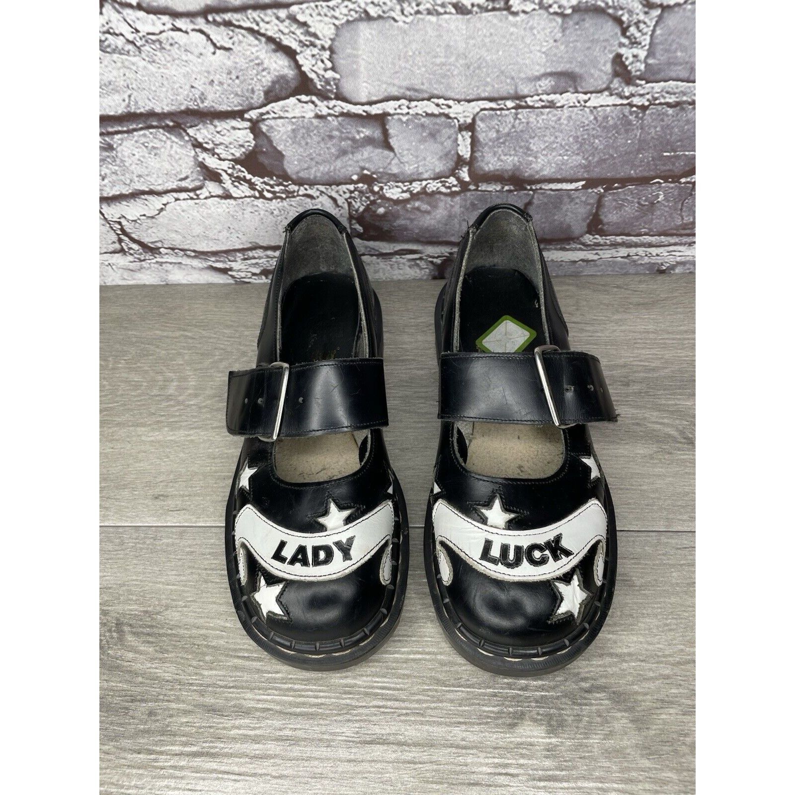 Other VTG TUK LADY LUCK Black Leather MaryJane Strap England Shoes Size US 5.5 / IT 35.5 - 9 Thumbnail