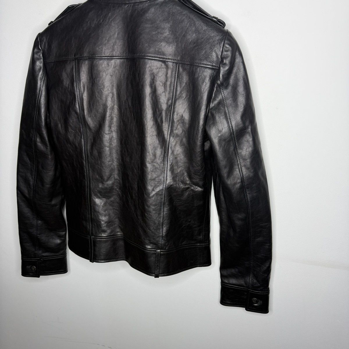 Gucci Gucci Black Leather Jacket Biker by Tom Ford Y2K Size S / US 4 / IT 40 - 9 Thumbnail