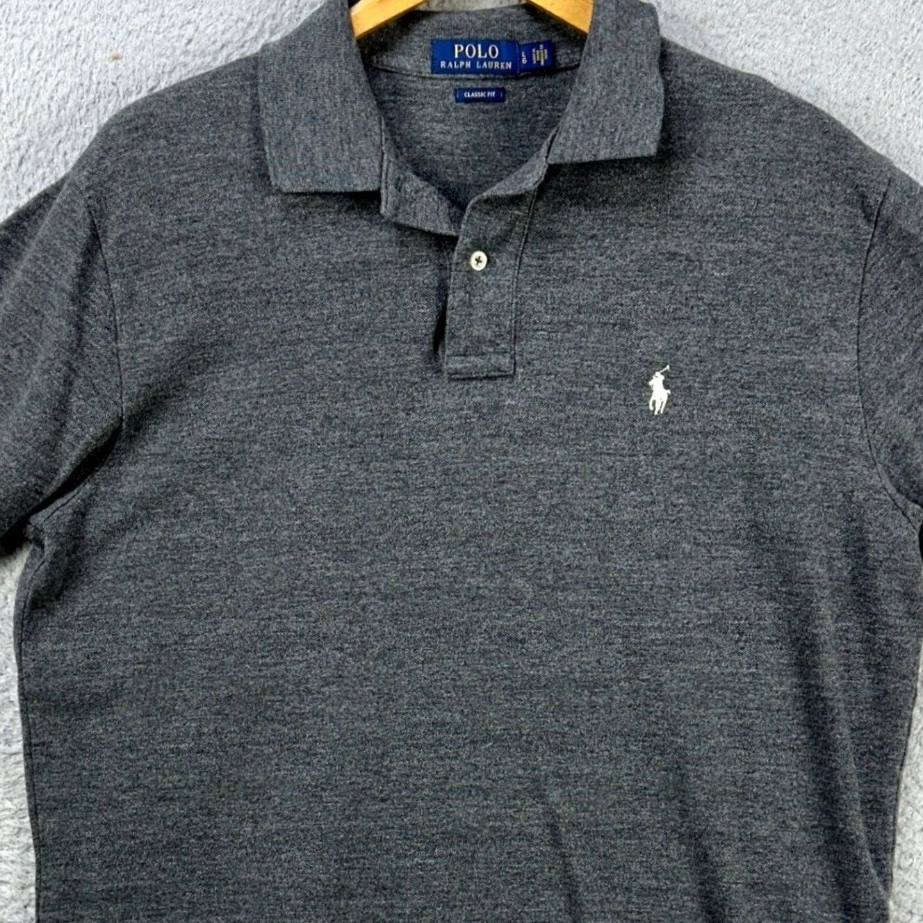 Polo Ralph Lauren Polo Ralph Lauren Polo Shirt Mens Large Gray Rugby Short Sleeve Classic Fit Pony Outdoor Size US L / EU 52-54 / 3 - 2 Thumbnail