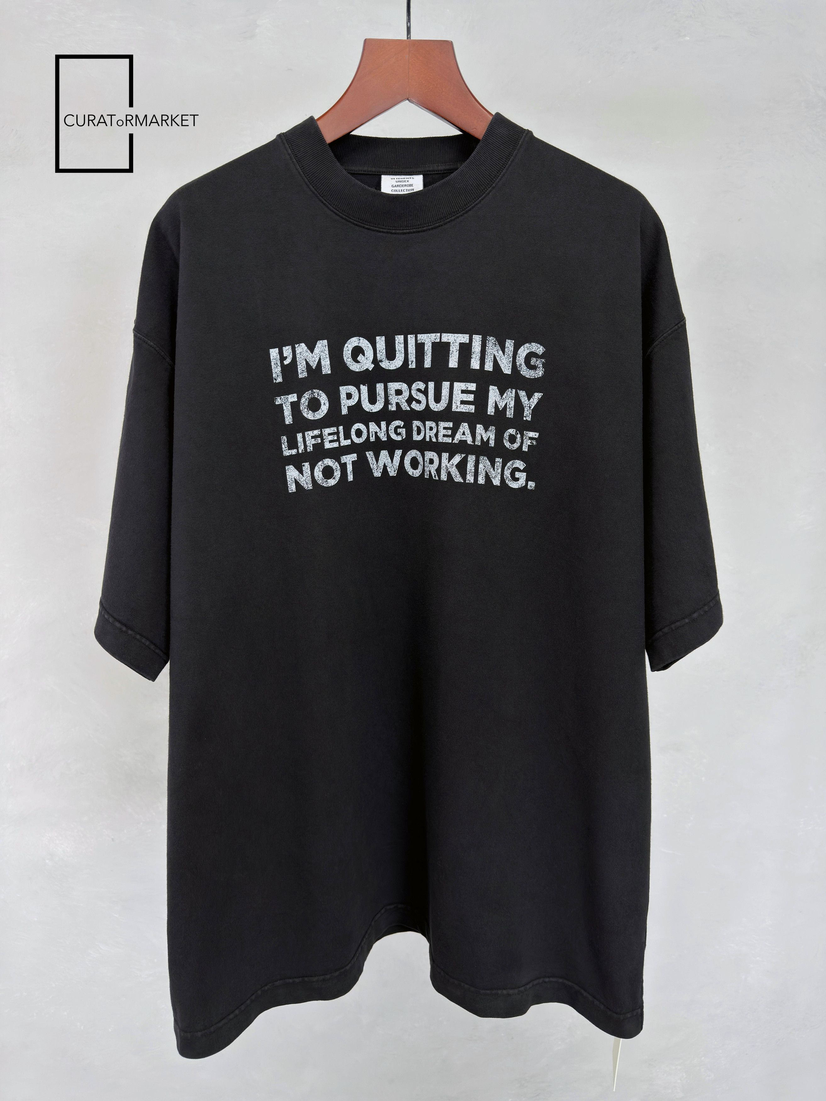 RARE Distressed Quitting Dream Not Working Text Jersey FW23