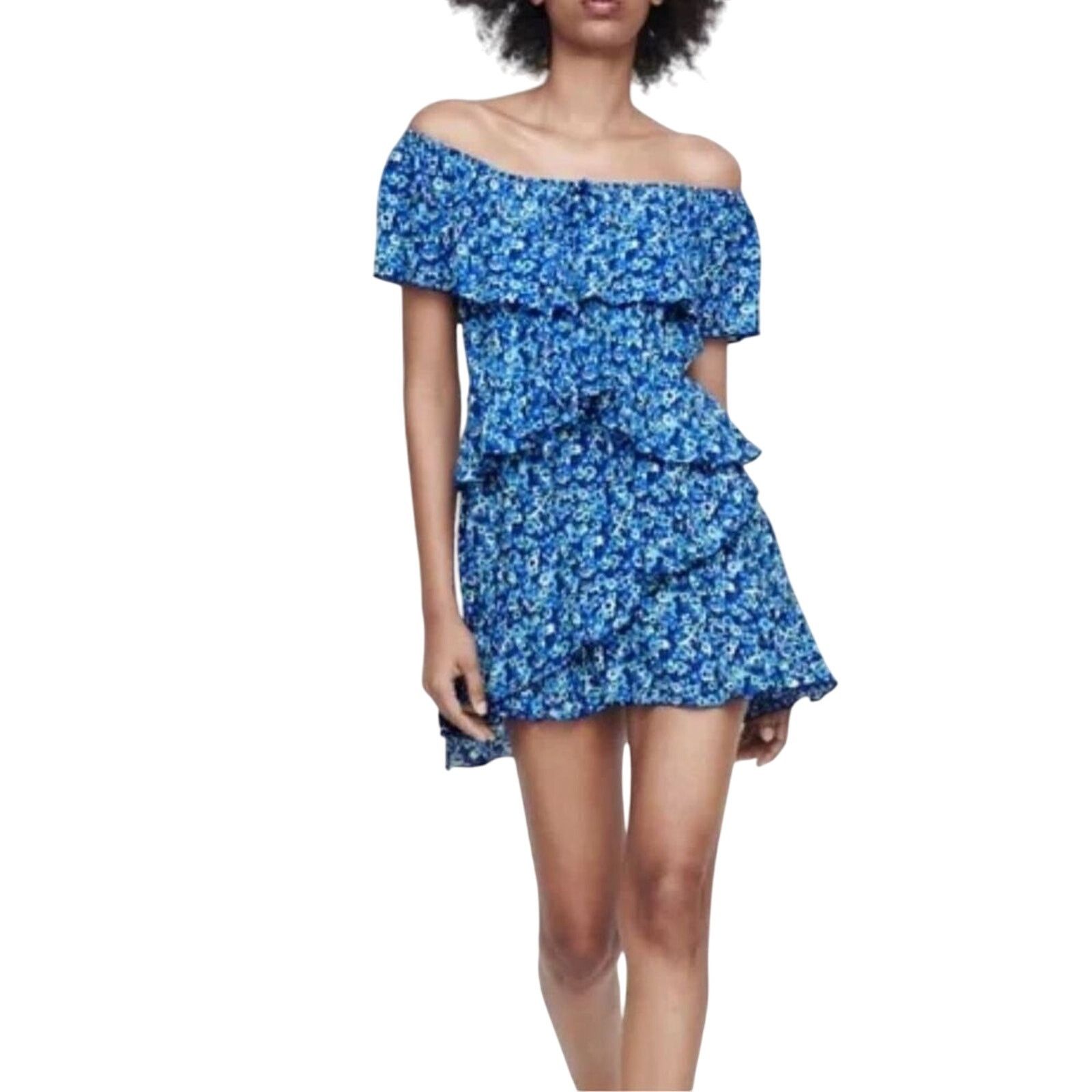 Zara Zara Tiered Blue Floral Cottagecore Jumpsuit Romper MEDIUM Size M / US 6-8 / IT 42-44 - 1 Thumbnail