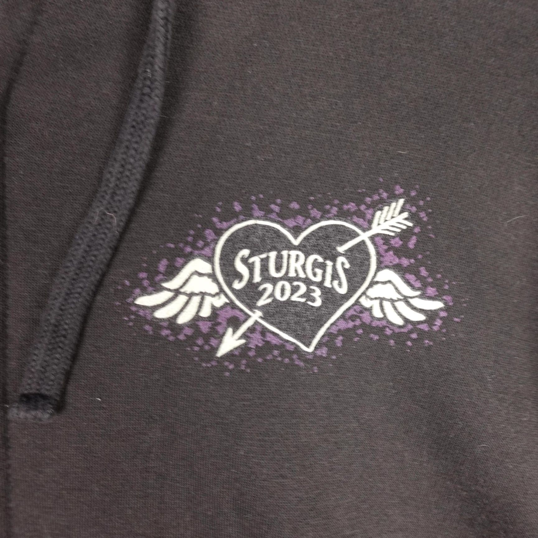 Vintage Hot Leathers Hoodie Mens XL Black Sturgis 2023 Motorcycle Rally Full Zip Graphic Print Size US XL / EU 56 / 4 - 6 Thumbnail
