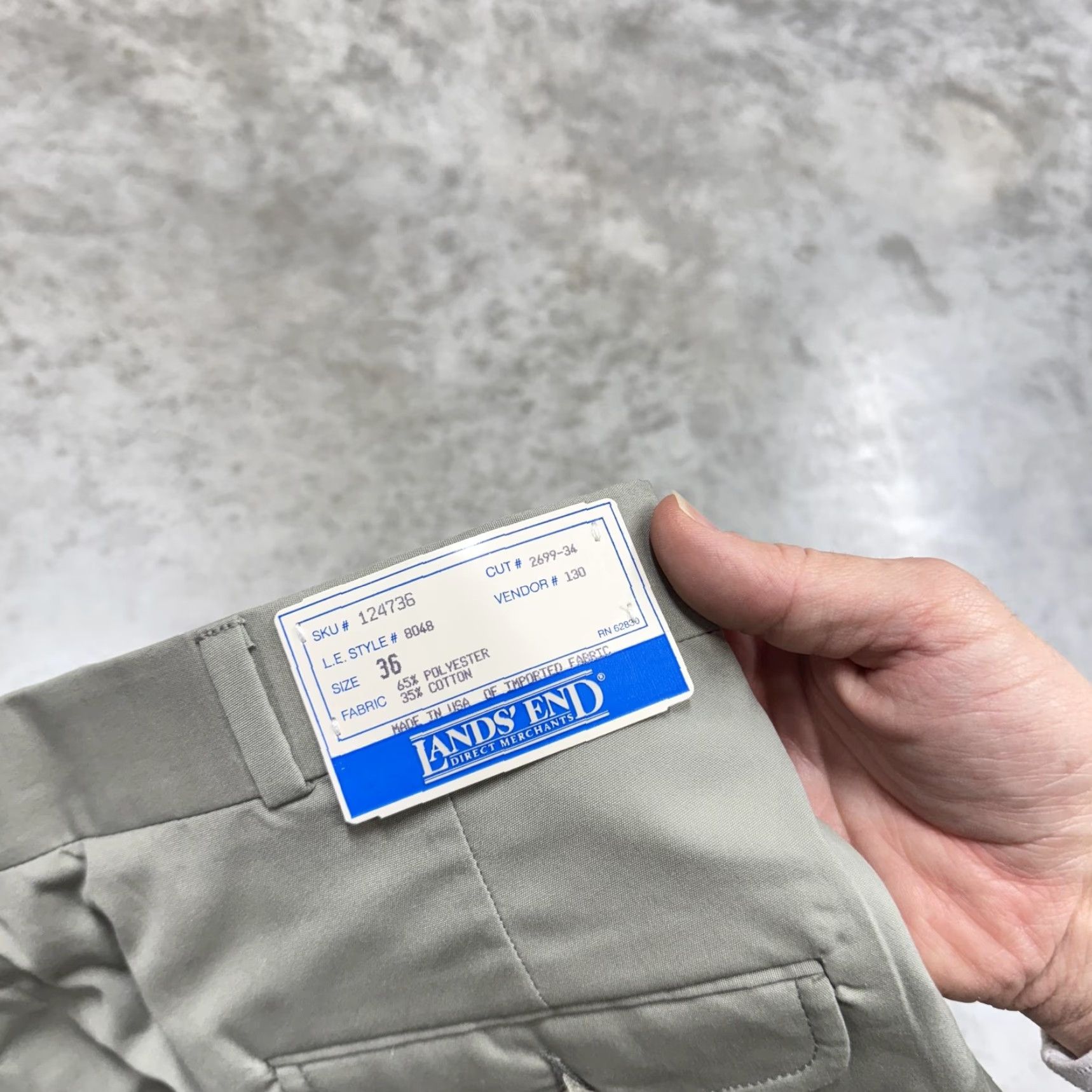 Lands' End VINTAGE Lands' End Pants Mens 36x34 Gray Chino Flat Front 34 Inseam Polyester Cotton Pockets Business Casual Flat Front Zip 36 Mens Gray Pants Size US 36 / EU 52 - 2 Thumbnail