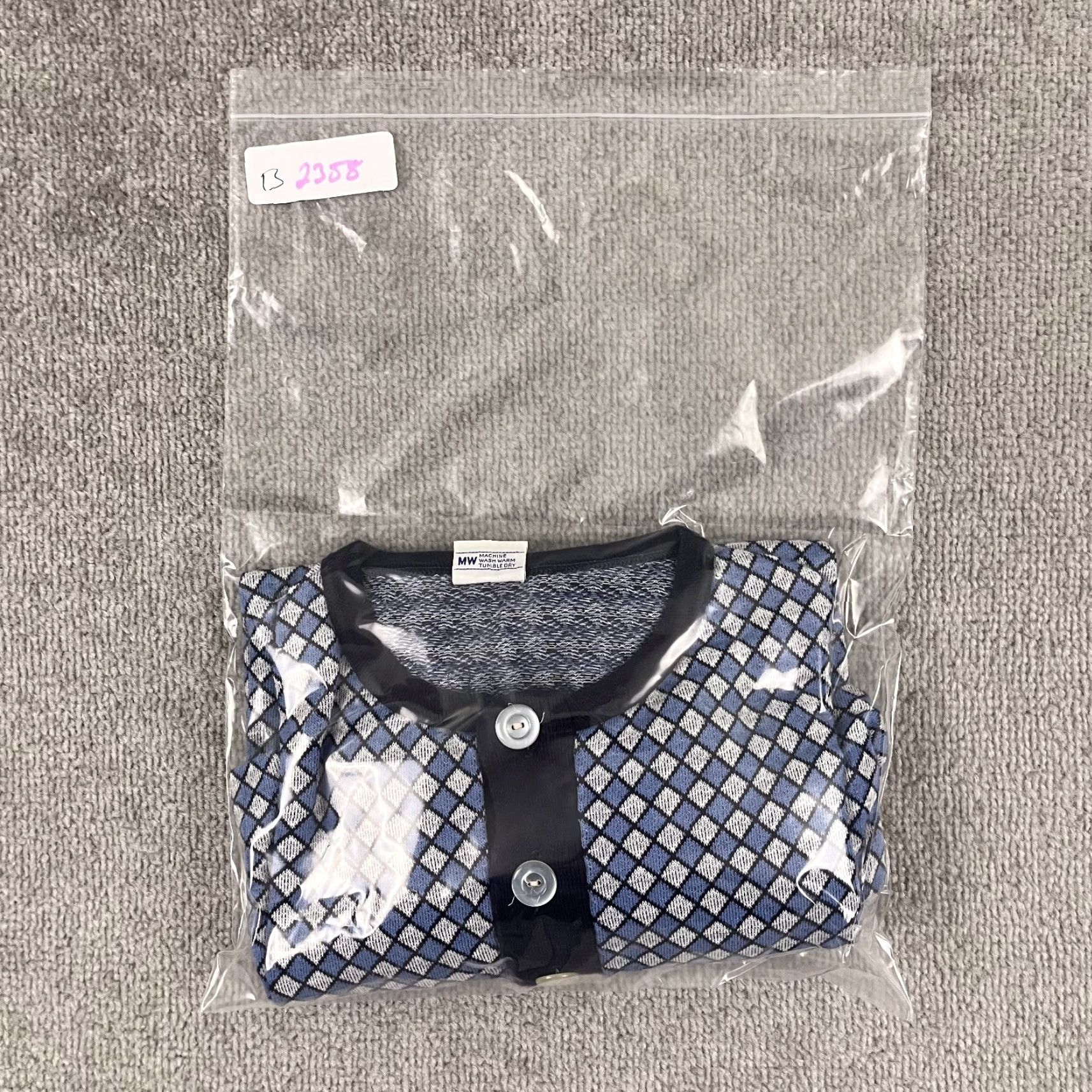 Vintage VTG TownCraft Pennys Shirt Men Large Blue Geometric Henley Long Sleeve Skate 90s Size US L / EU 52-54 / 3 - 8 Thumbnail