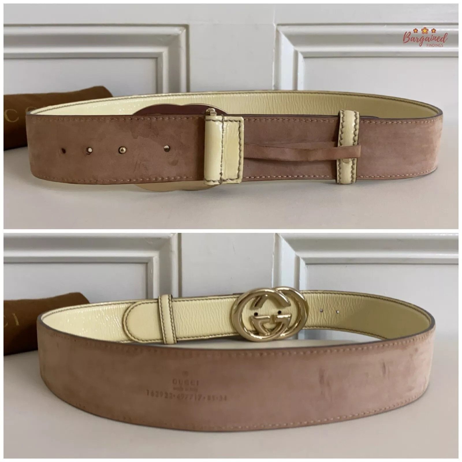 Gucci Gucci Yellow Patent Leather Gold Interlocking G Buckle Belt Size 30 - 3 Thumbnail