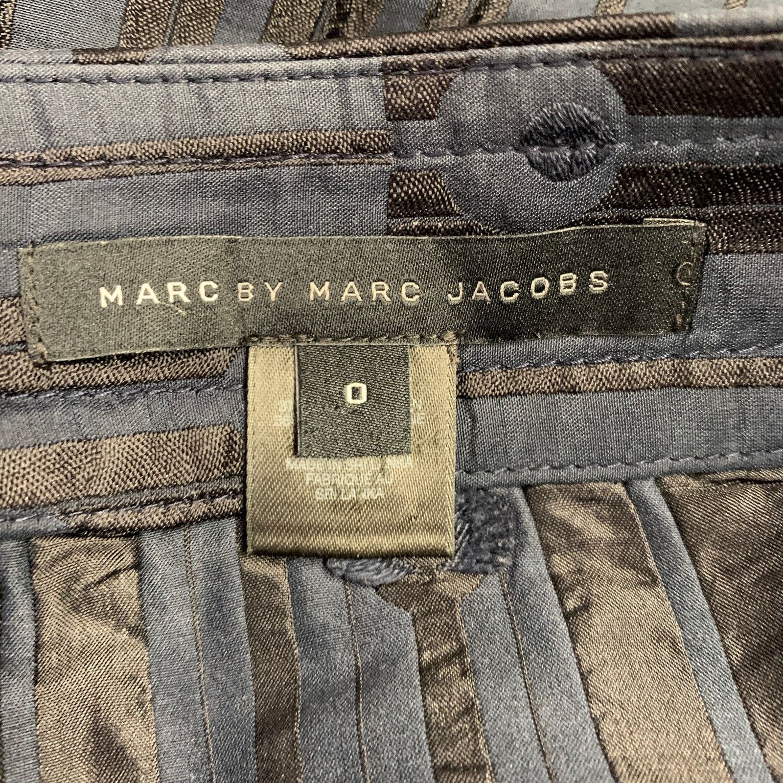 Marc by Marc Jacobs Size 0 Navy Black Cotton Blend Geometric Buttoned Midi Skirt Size 25" / US 0 / IT 36 - 4 Thumbnail