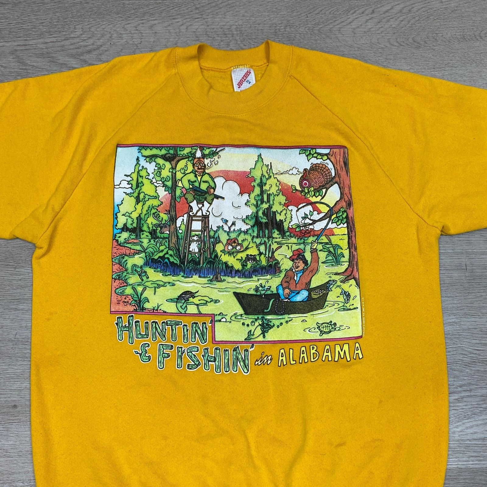 Jerzees × Vintage Vintage 90s Huntin & Fishin in Alabama Crew Sweatshirt XL Size US XL / EU 56 / 4 - 2 Thumbnail