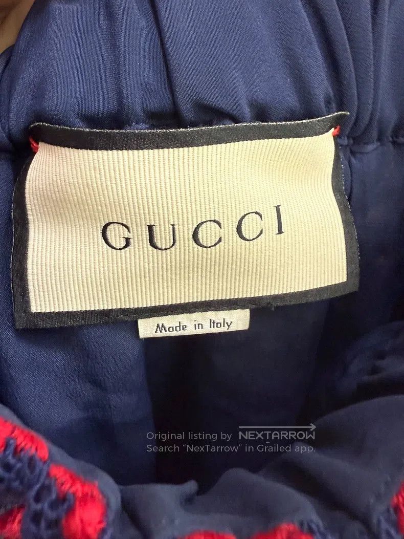 Gucci Gucci Blue and red colour-blocked hollow wide-leg trousers Size 27" / US 4 / IT 40 - 3 Thumbnail