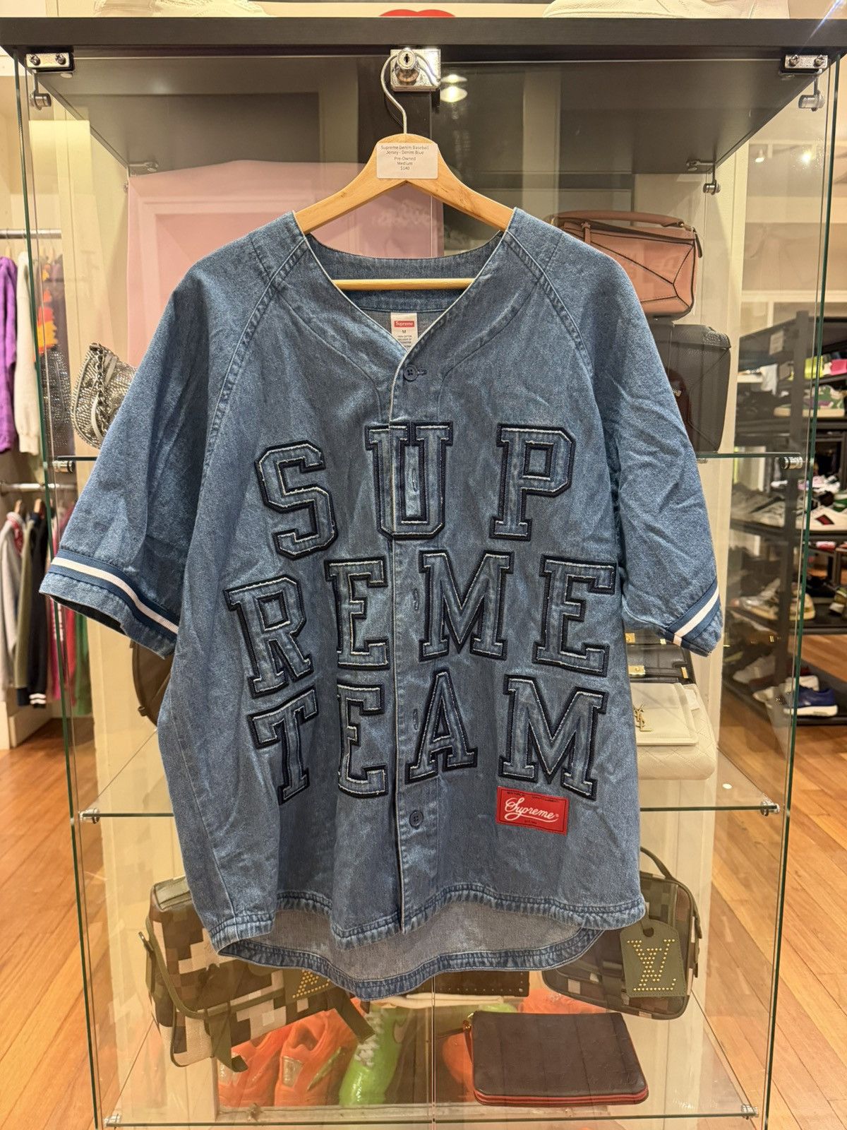 Supreme Supreme Denim Baseball Jersey Size US M / EU 48-50 / 2 - 1 Thumbnail