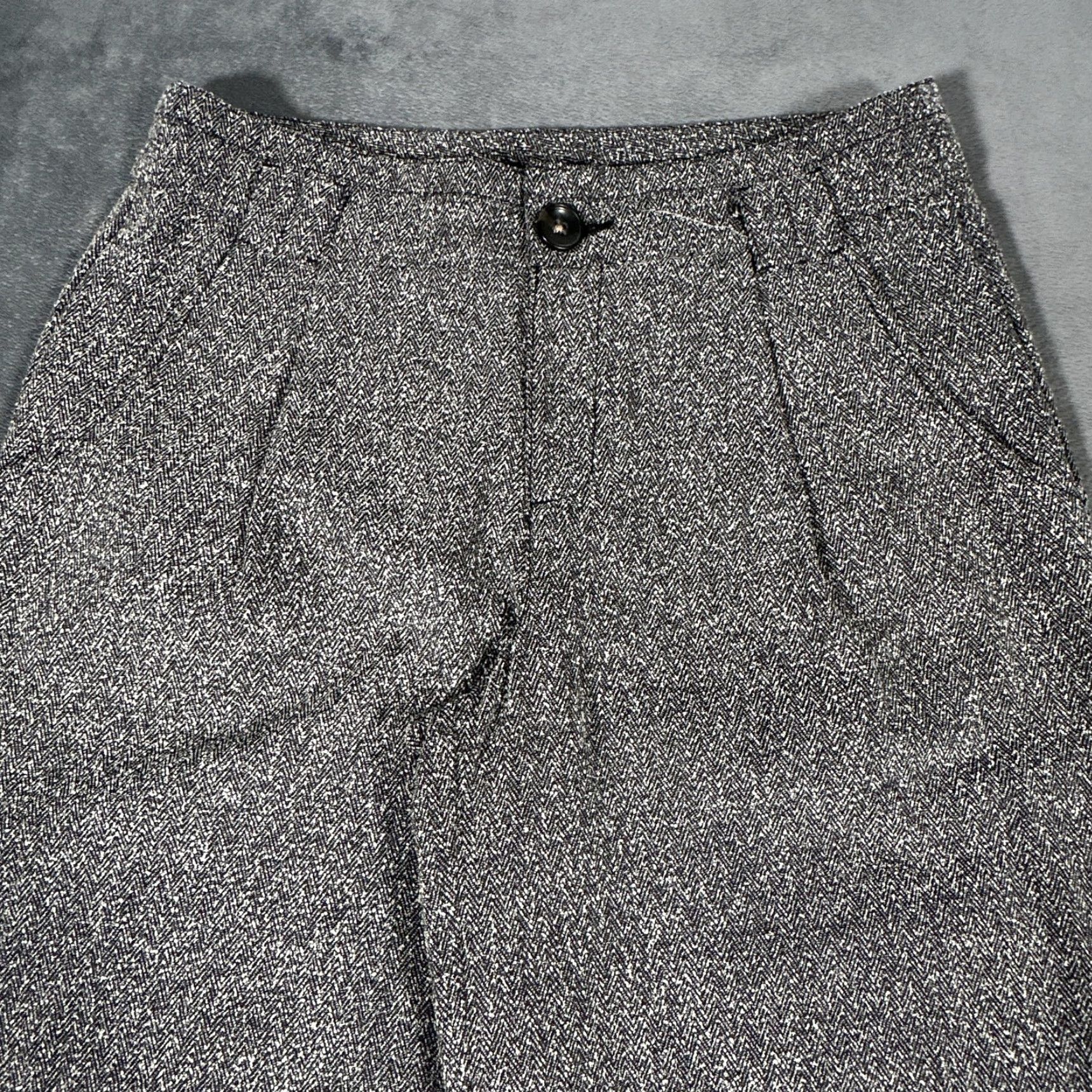 Free People Free People Pants Womens 10 Gray Herringbone Tweed Wide-Leg Dress Trousers with Pockets Size 32" / US 10 / IT 46 - 2 Thumbnail
