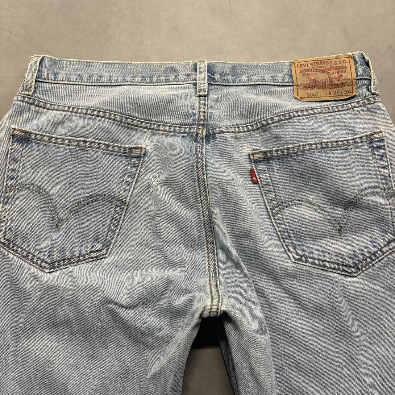 Levi's Crazy Vintage Y2K 2000s Tall Levis Light Blue Wash Grunge Denim Jeans! Size US 36 / EU 52 - 5 Thumbnail