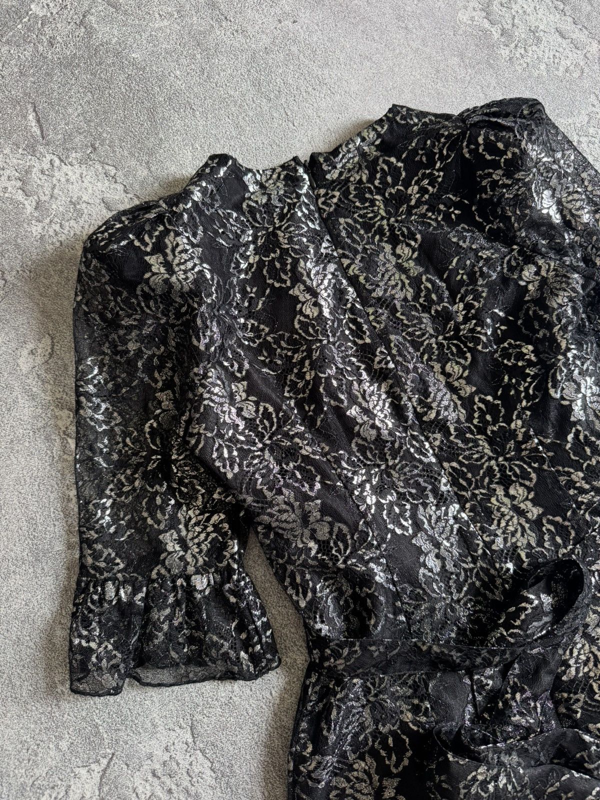 The Vampire's Wife THE VAMPIRE'S WIFE H&M silver black metallic lace dress Size M / US 6-8 / IT 42-44 - 16 Thumbnail