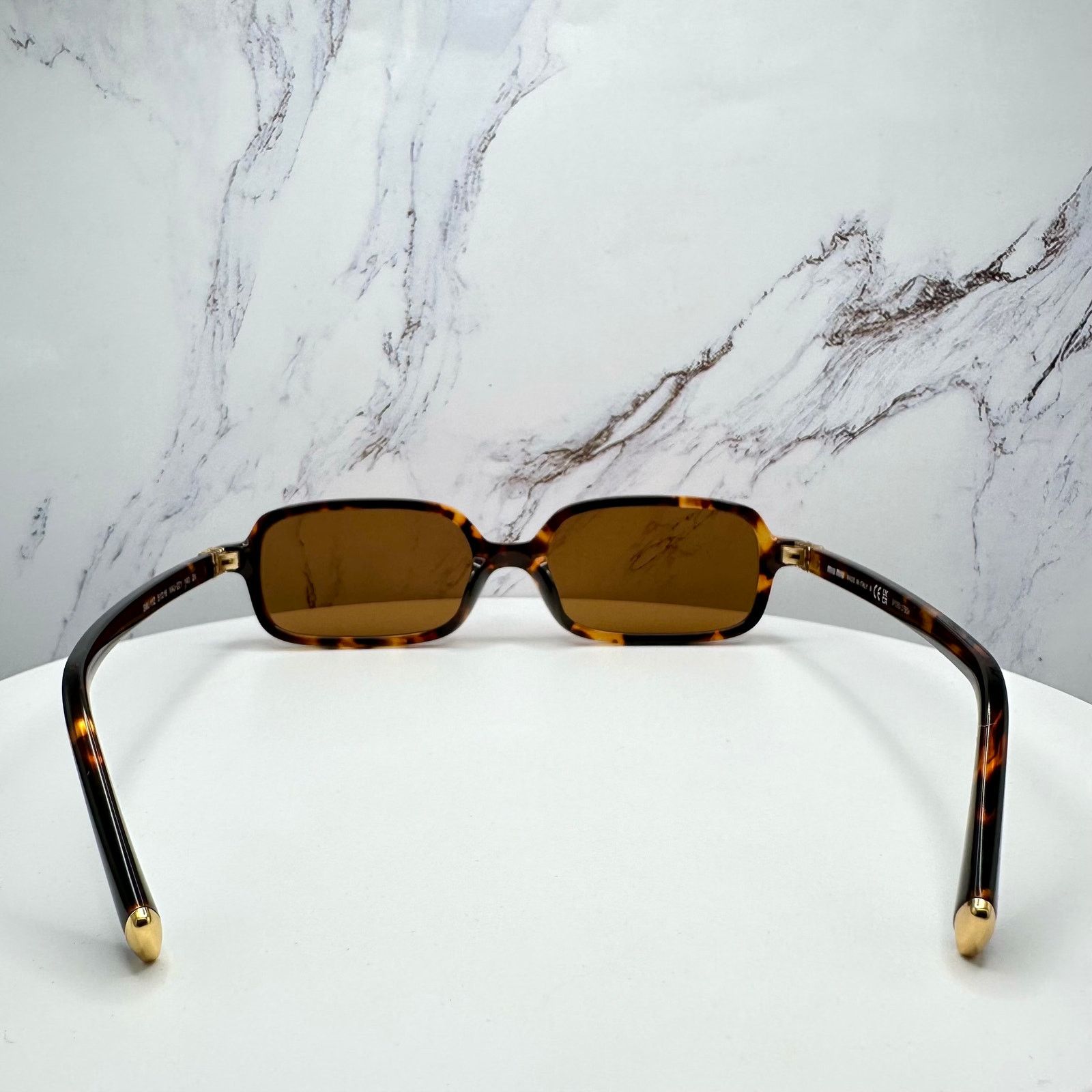 Miu Miu New MIU MIU Sunglasses Brown Tortoise Slim Acetate Authentic Size ONE SIZE - 6 Thumbnail