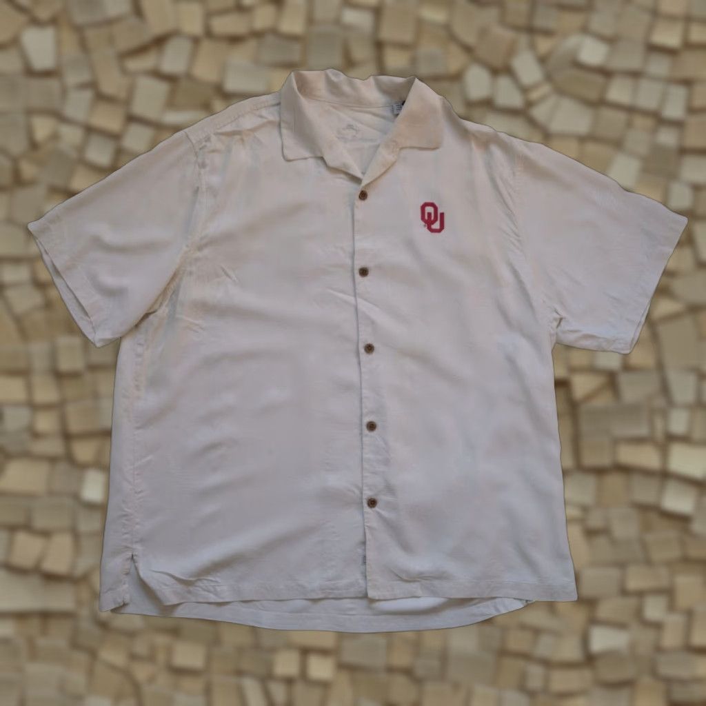 Tommy Bahama TOMMY BAHAMA NCAA VTG Y2K 90s 100% SILK BUTTON-DOWN HAWAIIAN CAMP T SHIRT SZ 2XL Size US XXL / EU 58 / 5 - 1 Thumbnail