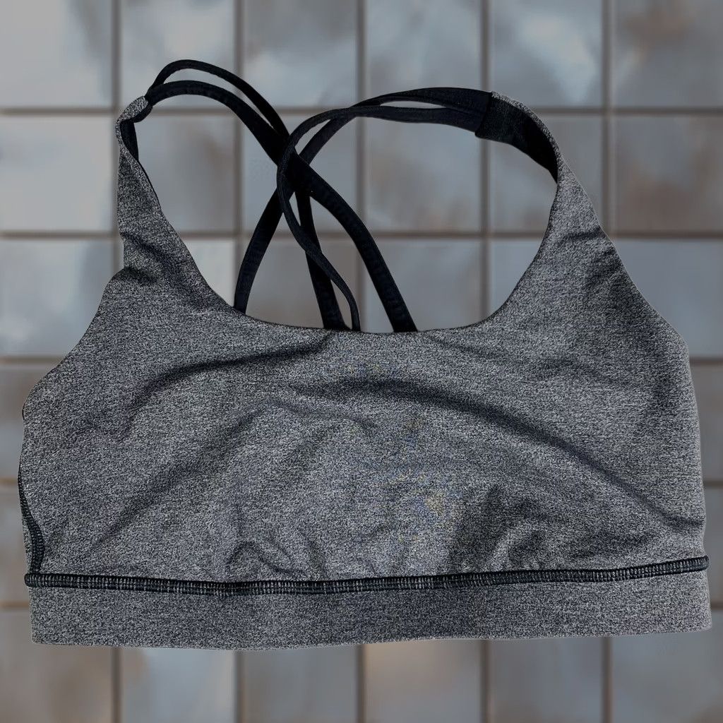 Lululemon Lululemon Energy Bra Women's 8 Heather Deep Coal Gray Sports Bra Size ONE SIZE - 1 Thumbnail