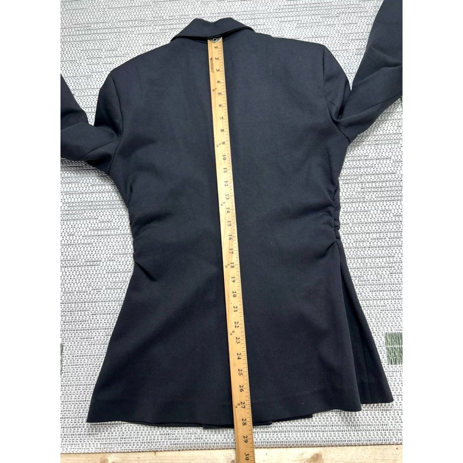 Zara Zara Blazer Jacket Womens Medium Black Wool Blend Button - Classic Casual Business Women’s Regular Fit Velvet? Size M / US 6-8 / IT 42-44 - 6 Thumbnail