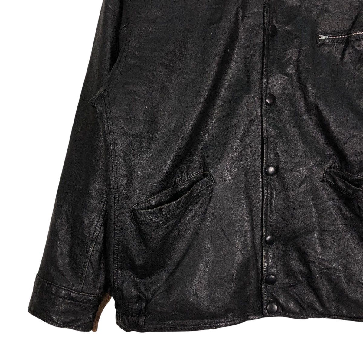 Japanese Brand 📌Vintage Biker Cafe Racer Leather Jacket Japan Issey Miyake Size US M / EU 48-50 / 2 - 5 Thumbnail