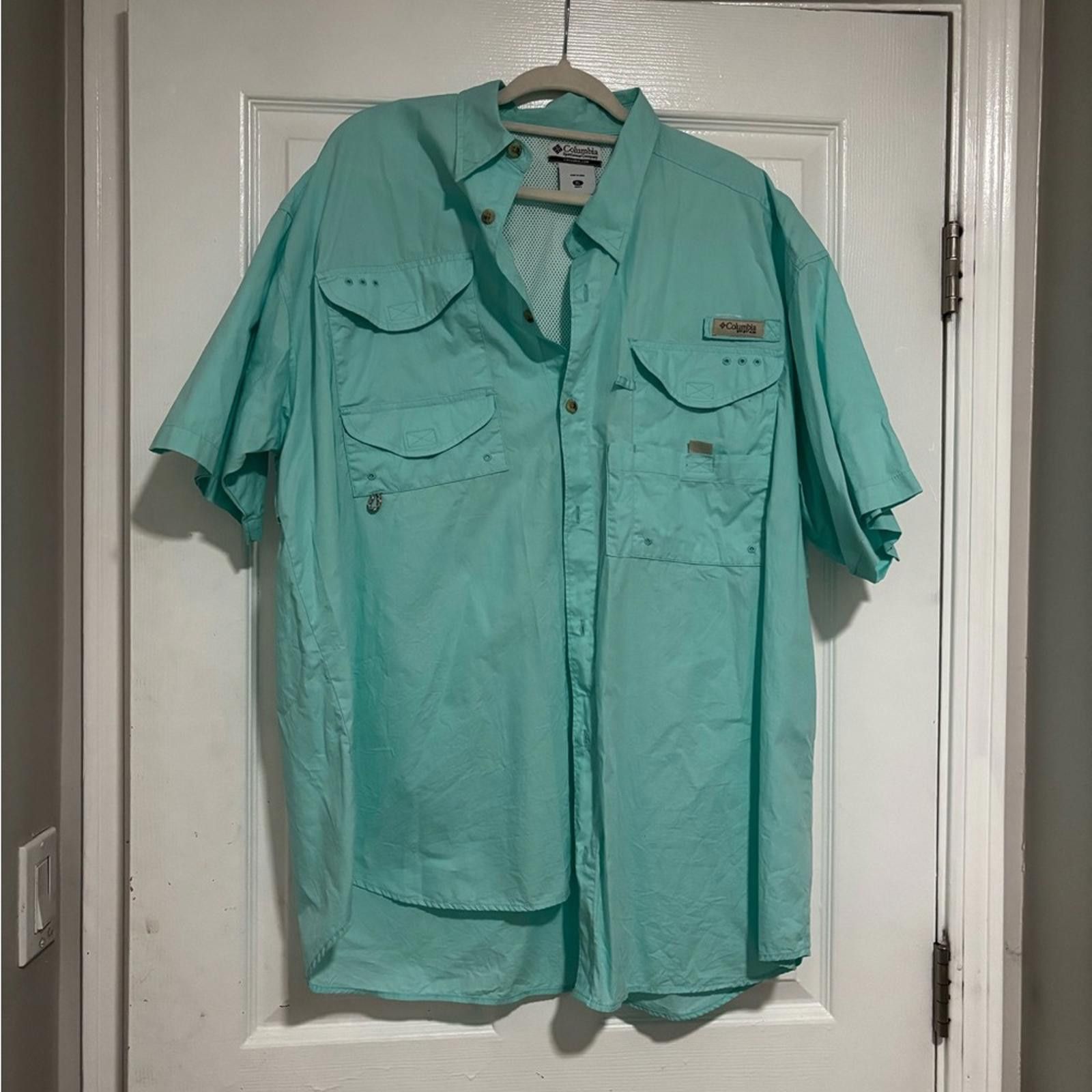 Columbia Columbia Men's Turquoise Button Down Shirt Size US XL / EU 56 / 4 - 4 Thumbnail