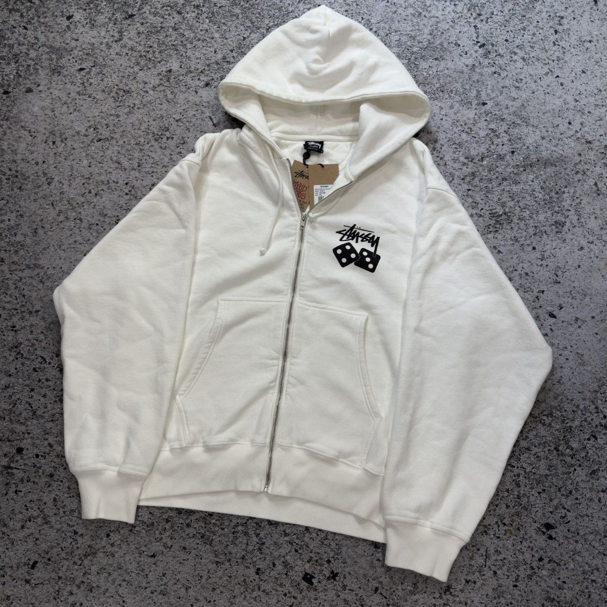 Stussy Stussy White Dice Zip Up Hoodie Size US XXL / EU 58 / 5 - 9 Thumbnail