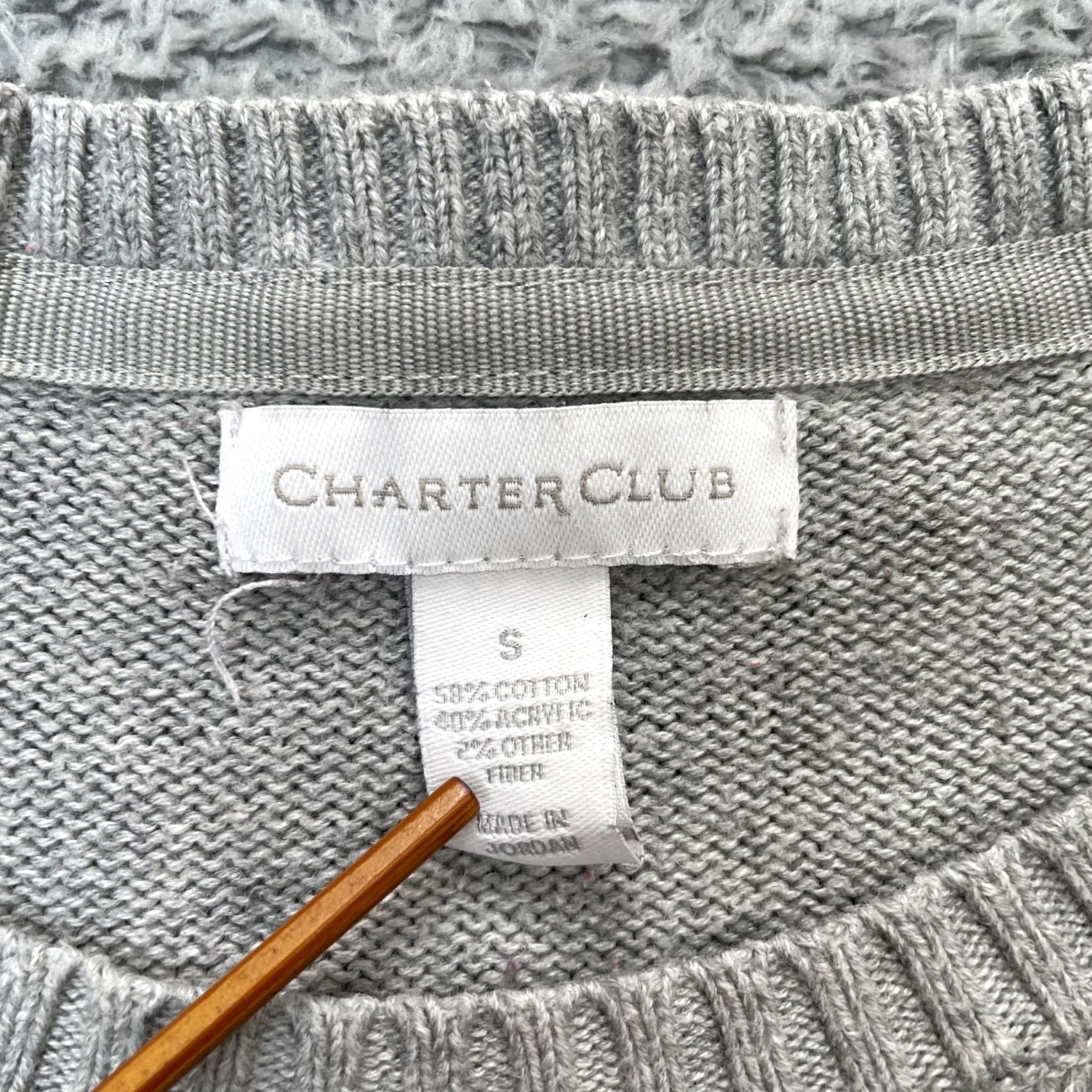 Charter Club Charter Club Sweater Women Small Gray Kissing Penguins Cotton Tight Knit Ribbed Size S / US 4 / IT 40 - 3 Thumbnail