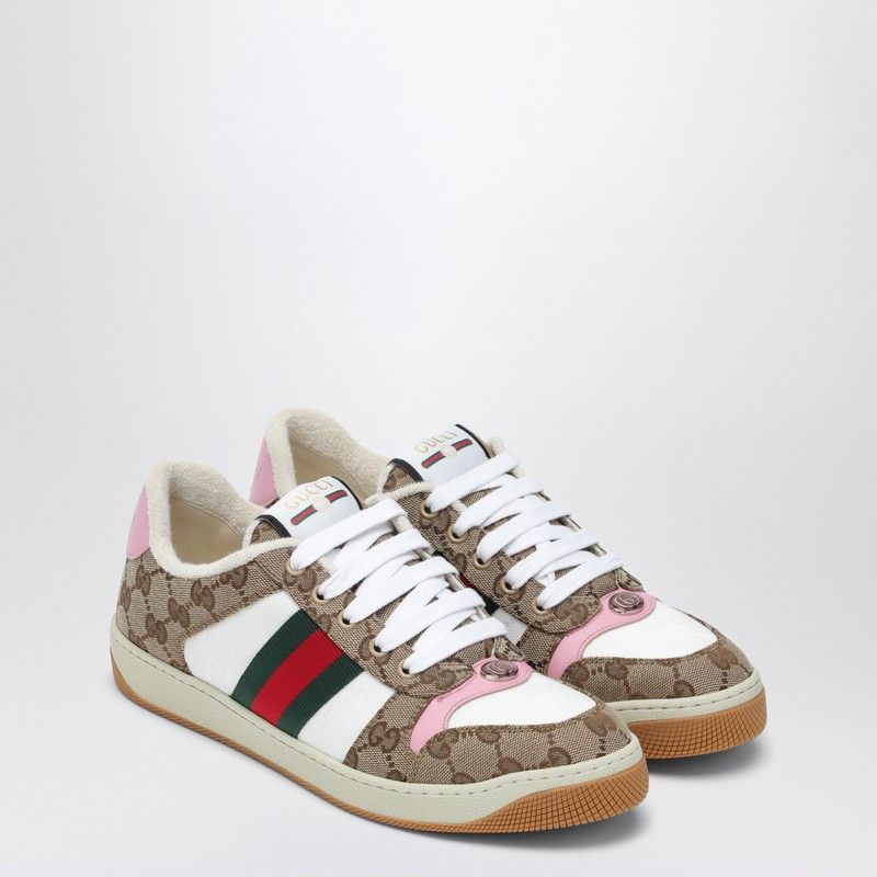 Gucci Cappuccino Fabric And Suede Sneakers | Grailed