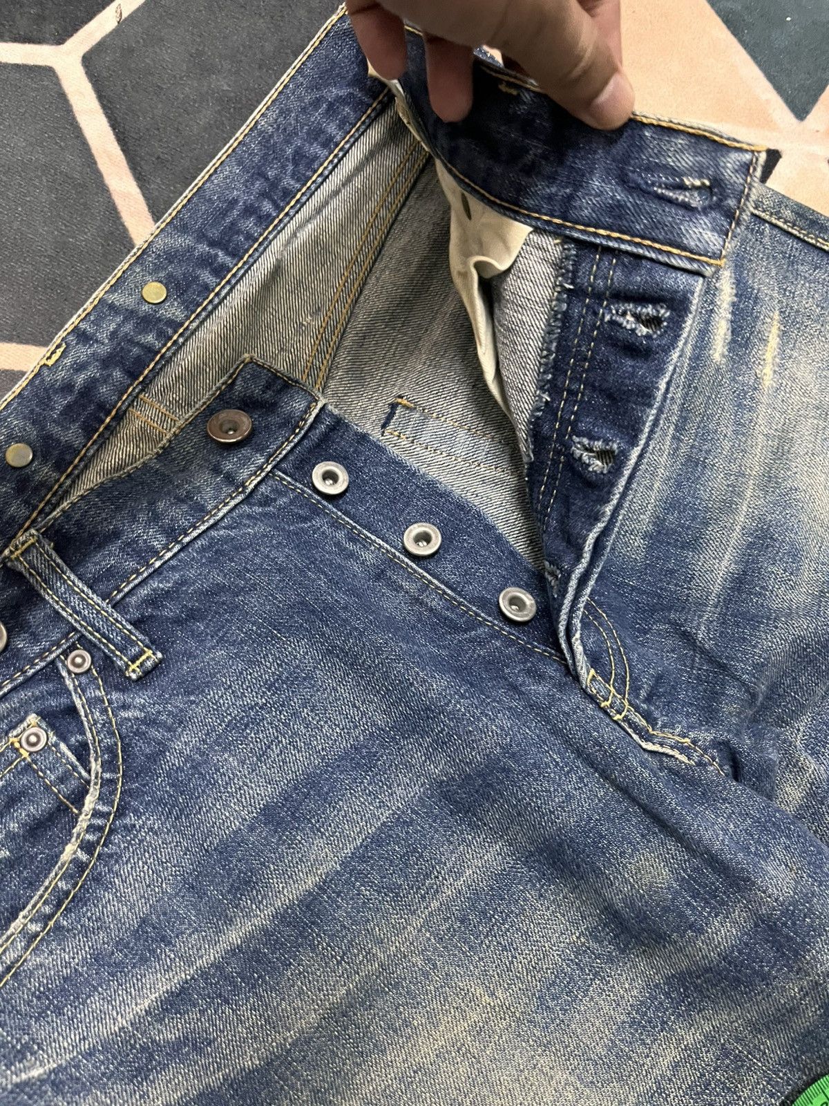 Japanese Brand journal standard distressed selvedge vintage big e style Size US 32 / EU 48 - 14 Thumbnail