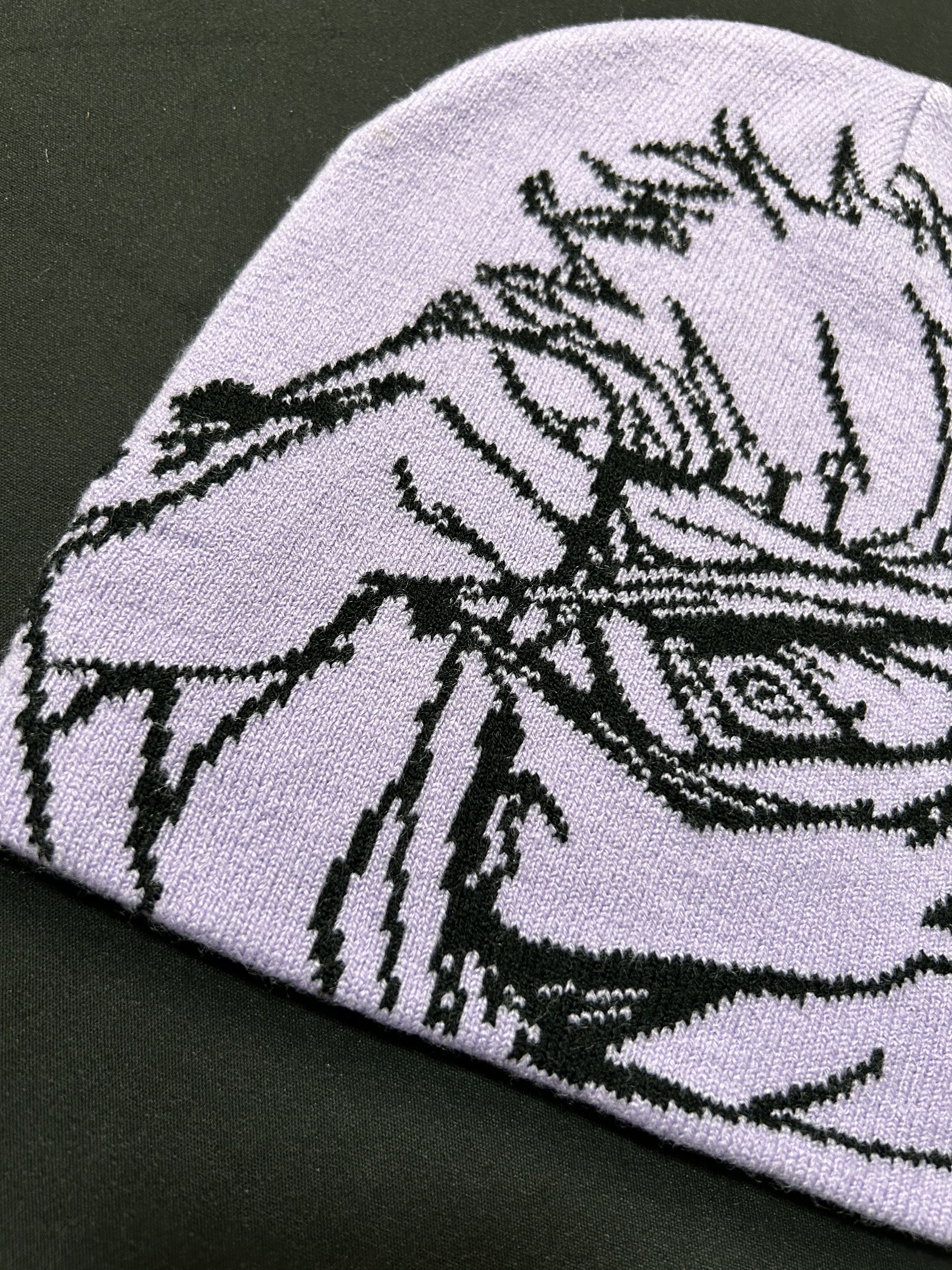 Japanese Brand Rare Anime Character Graphic No Cuff Beanie Hat Purple OS Size ONE SIZE - 2 Thumbnail