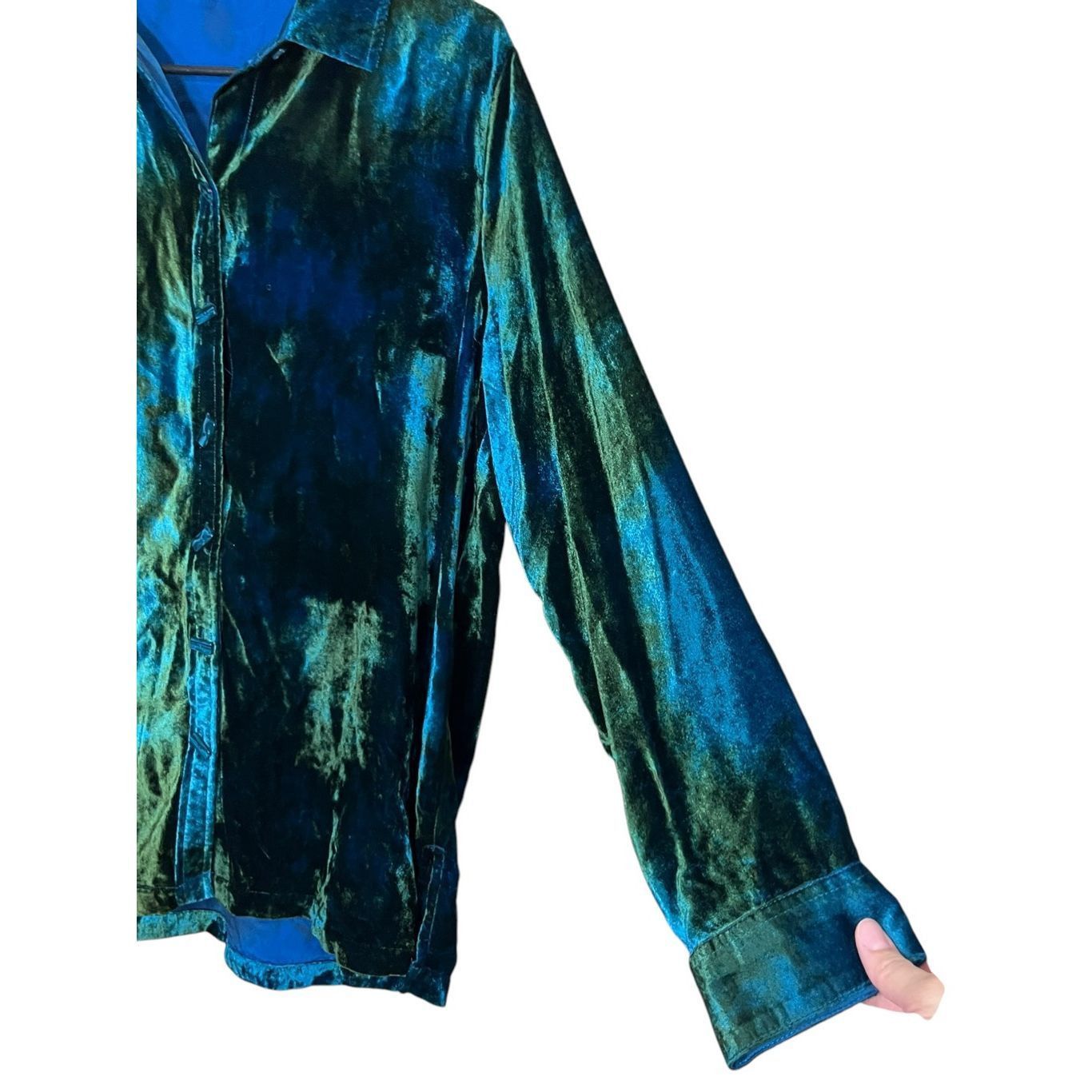 Other John Mark Tie Dye Green Blue Velvet Collared Tunic Size M Size M / US 6-8 / IT 42-44 - 5 Thumbnail