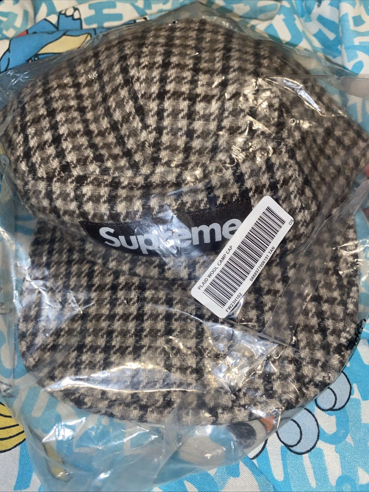 Supreme Supreme Houndstooth Wool Camp Cap Tan FW23 Bellandi Wool Size ONE SIZE - 4 Thumbnail