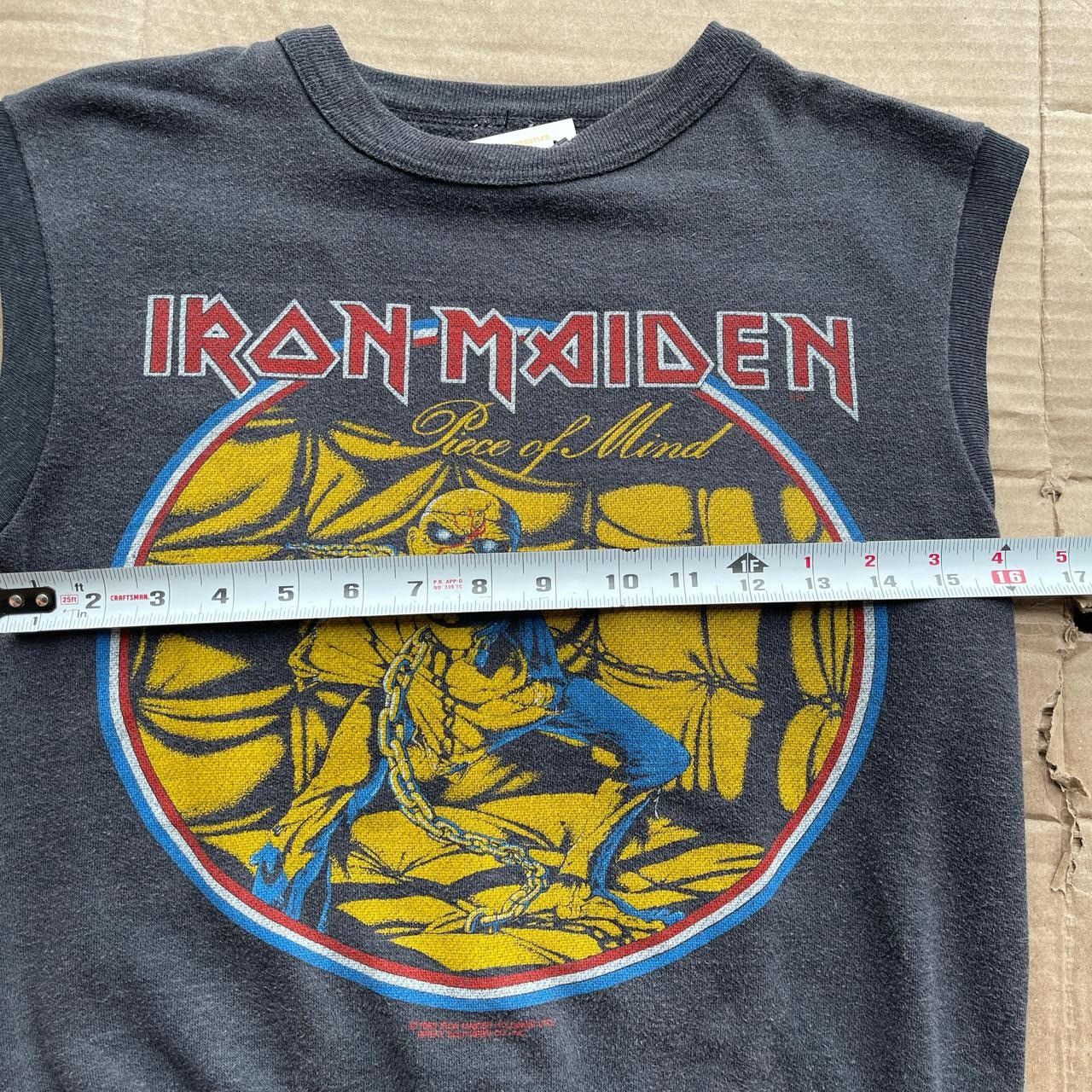 Vintage Vintage 1983 Iron Maiden Piece Of Mind Sleeveless Rock Tee Size US S / EU 44-46 / 1 - 4 Thumbnail
